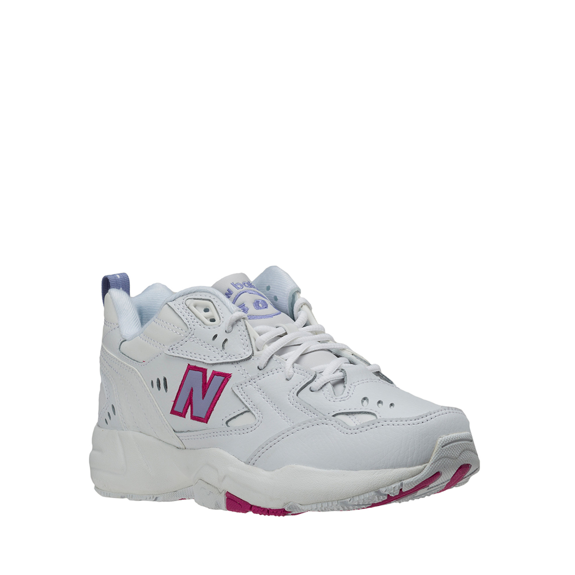 Sneakers 608 bianche e lilla New Balance vista1