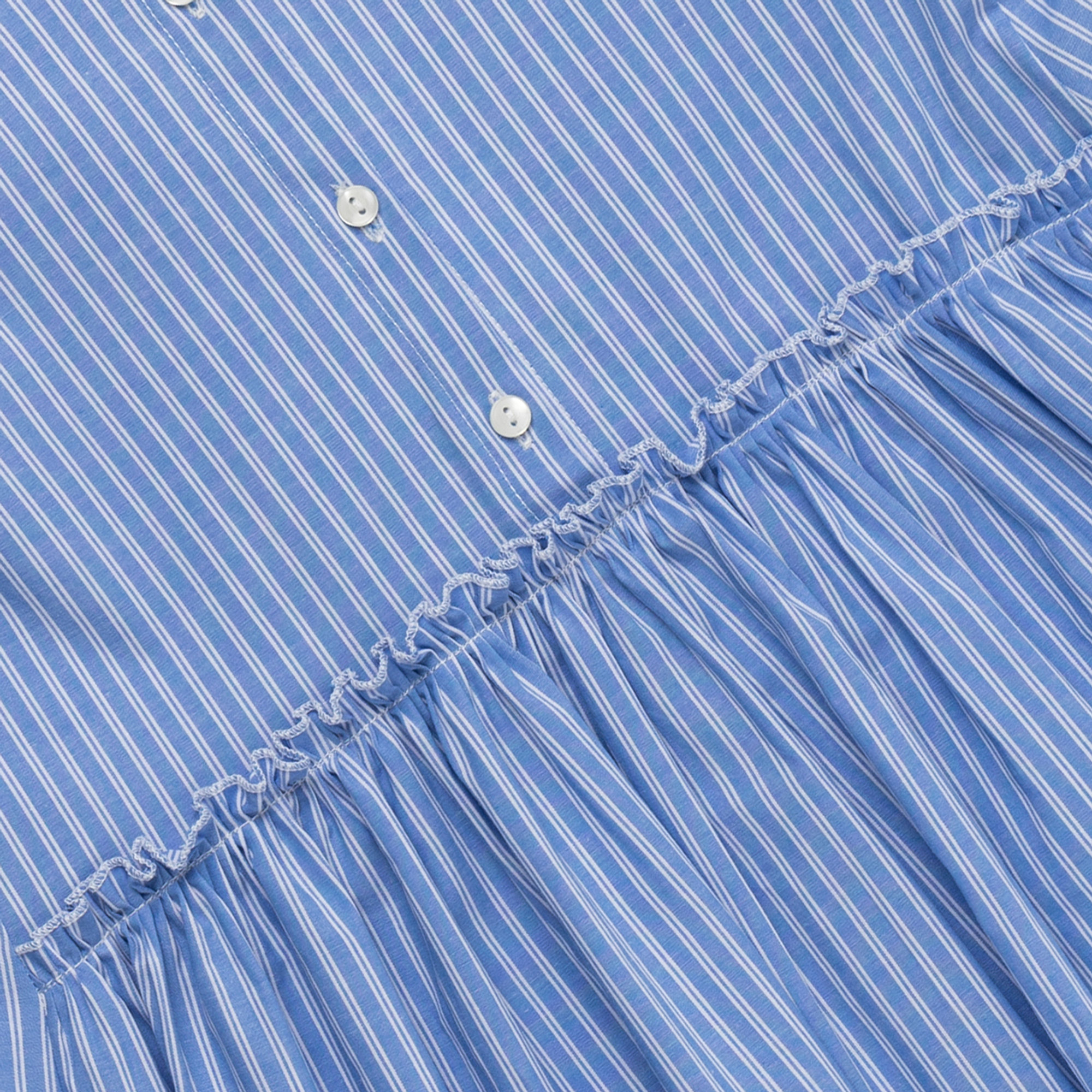 Abito in tessuto camicia con bottoni, colletto e rouges, inserto in pizzo di cotone sulle spalle Dixie vista2