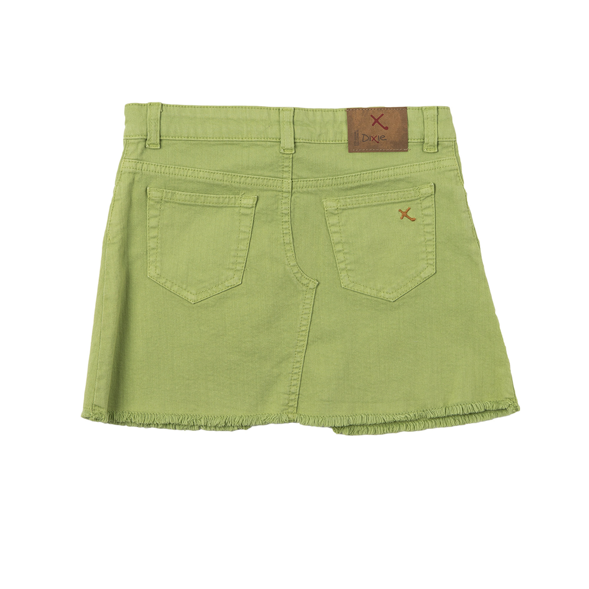 Minigonna in jeans verde acido Dixie vista1