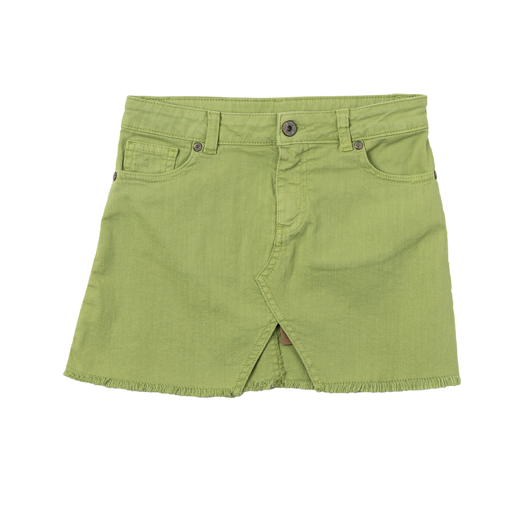 Minigonna in jeans verde acido Dixie vista0