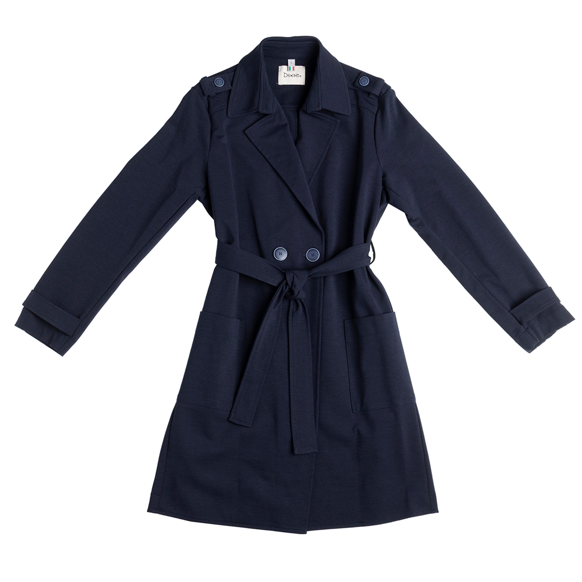 Trench in cotone stretch blu Dixie vista0