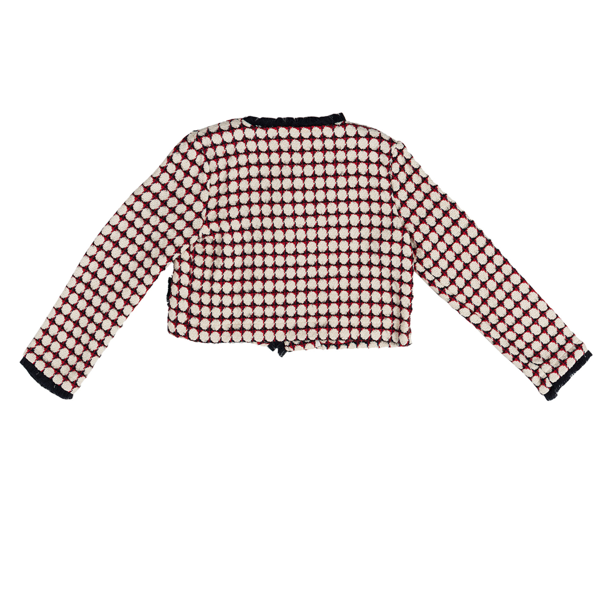 Giacchina corta in tessuto bouchlè multicolor con taschine Dixie vista1