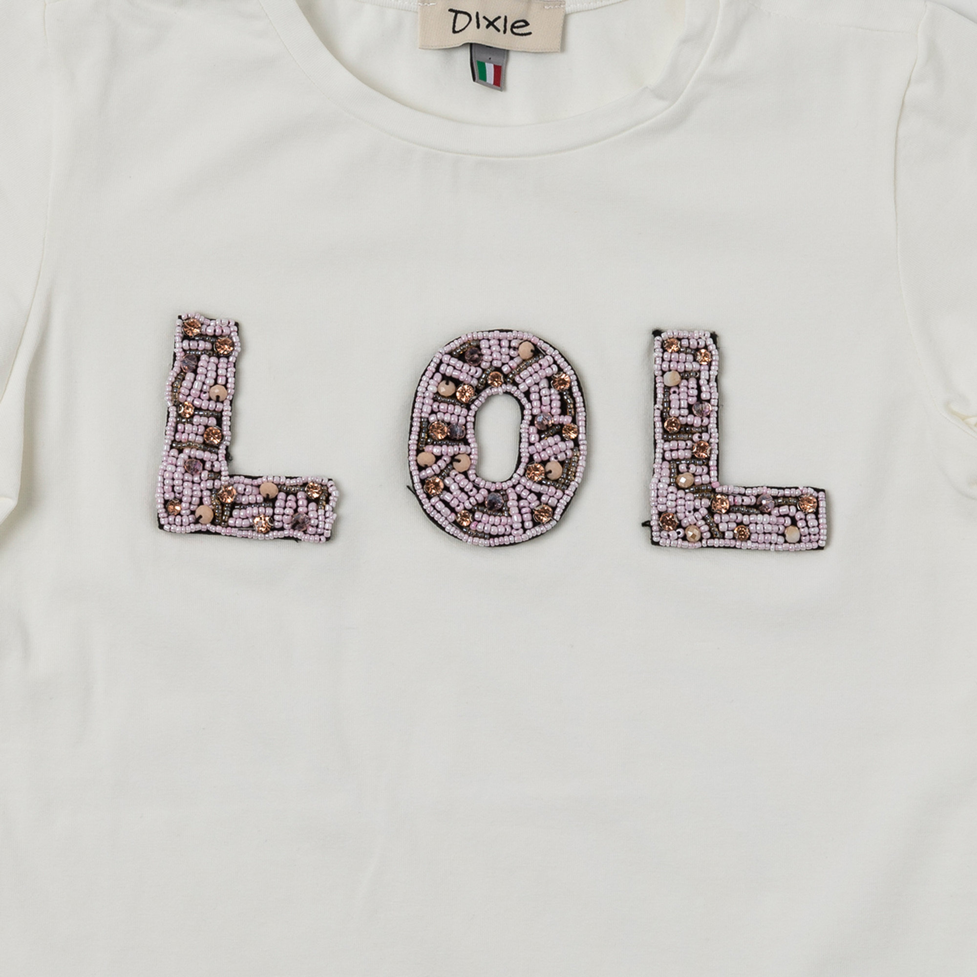 T-shirt ricamata con perline "LOL" Dixie vista2
