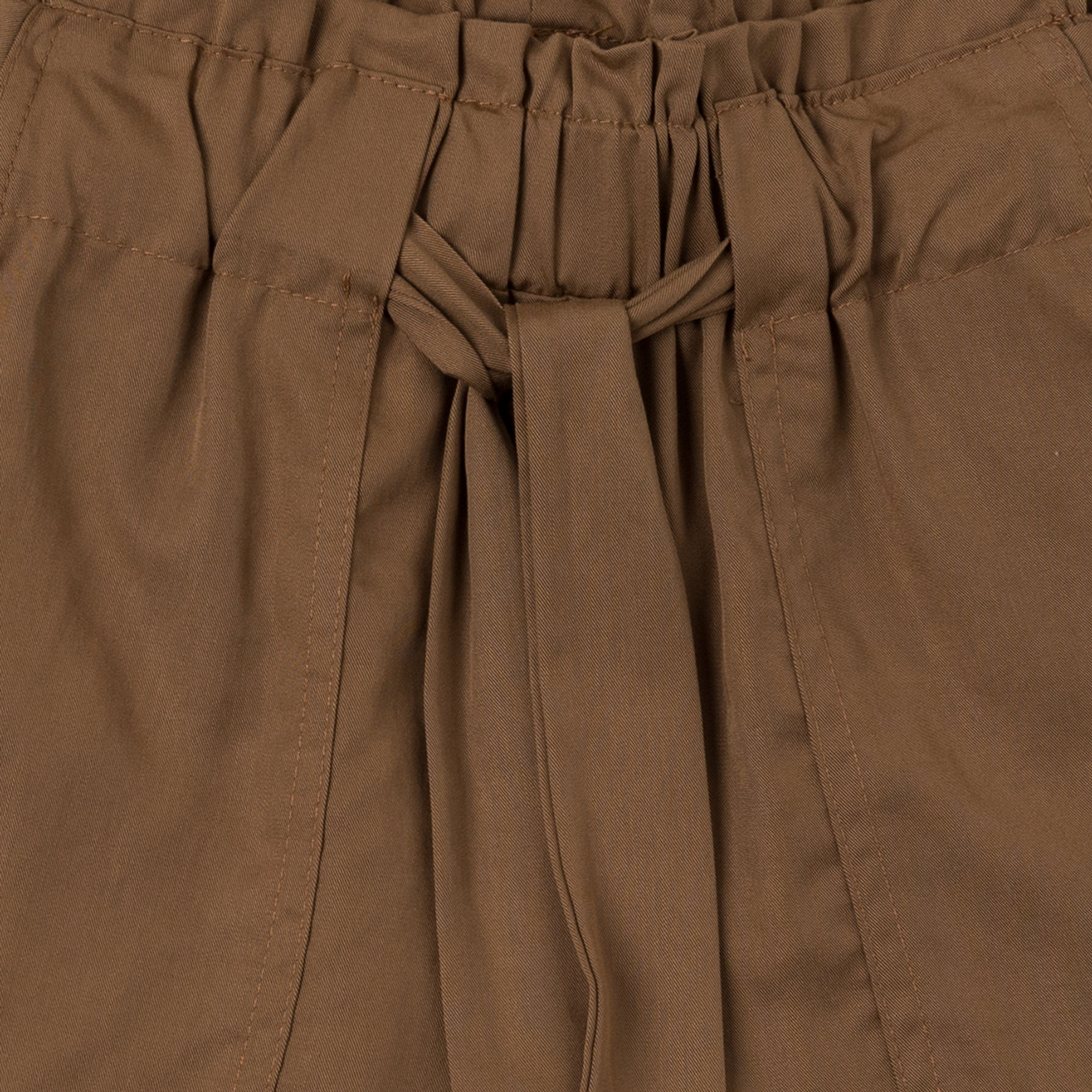 Short in lyocell marrone con frappa in vita e cintura Dixie vista2