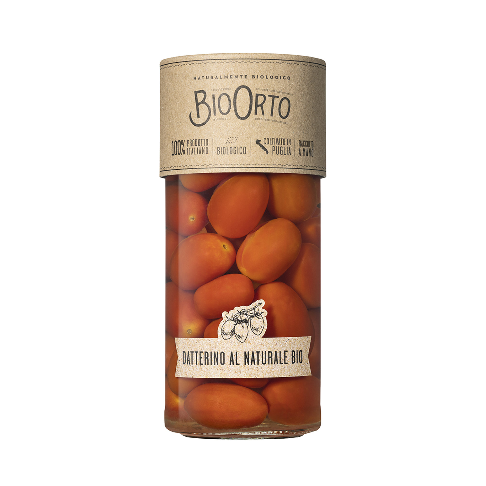 Set da 3 - Pomodori pelati 580 ml -  Passata di pomodoro 580 ml -   Pomodoro datterino al naturale 580 ml Bio Orto vista2