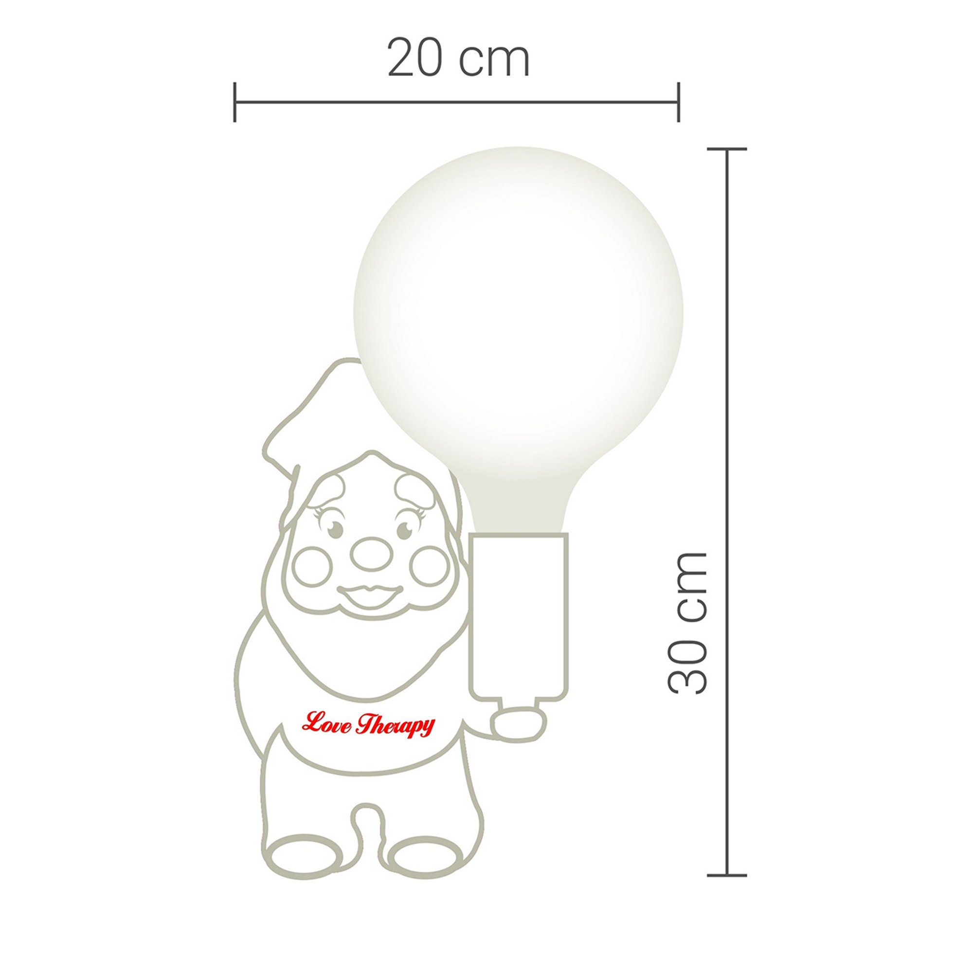 Lampada da tavolo Gnomo, bianco Decora la tua casa vista8
