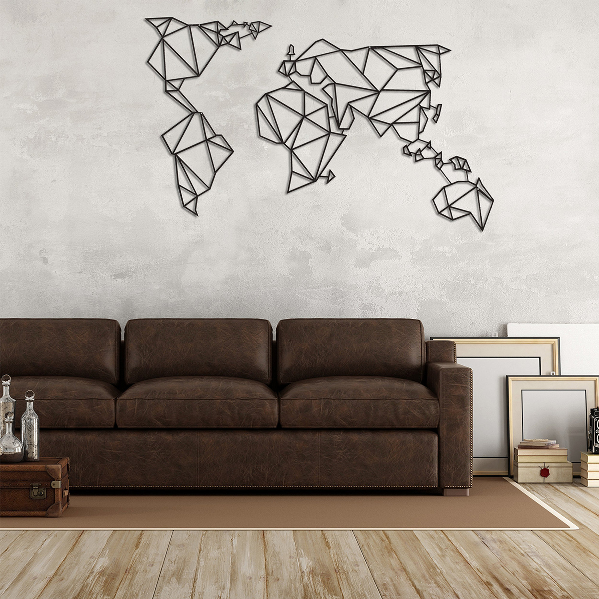Decorazione da parete Mappa Mondo, nero Decora la tua casa vista9