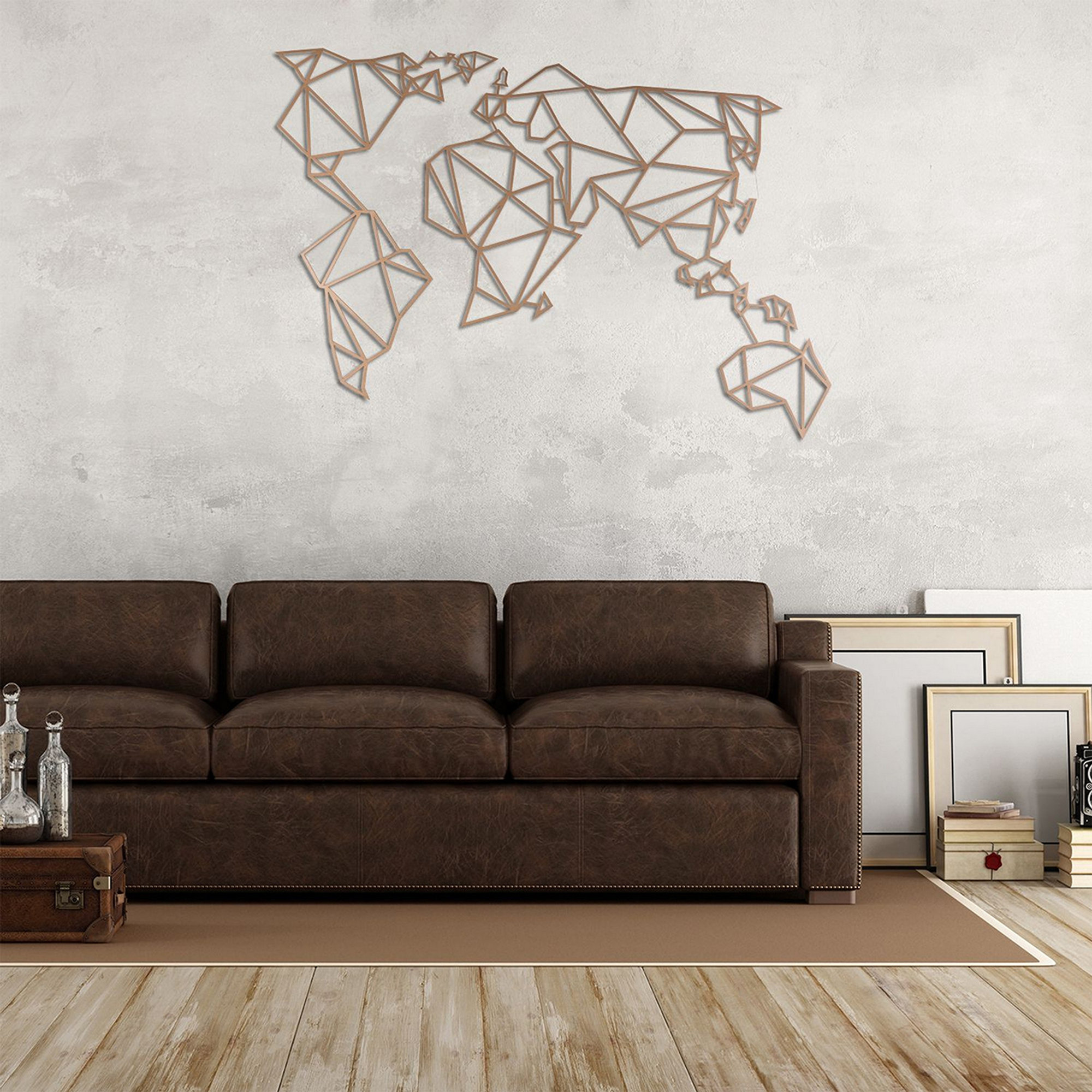 Decorazione da parete Mappa Mondo, rame Decora la tua casa vista4
