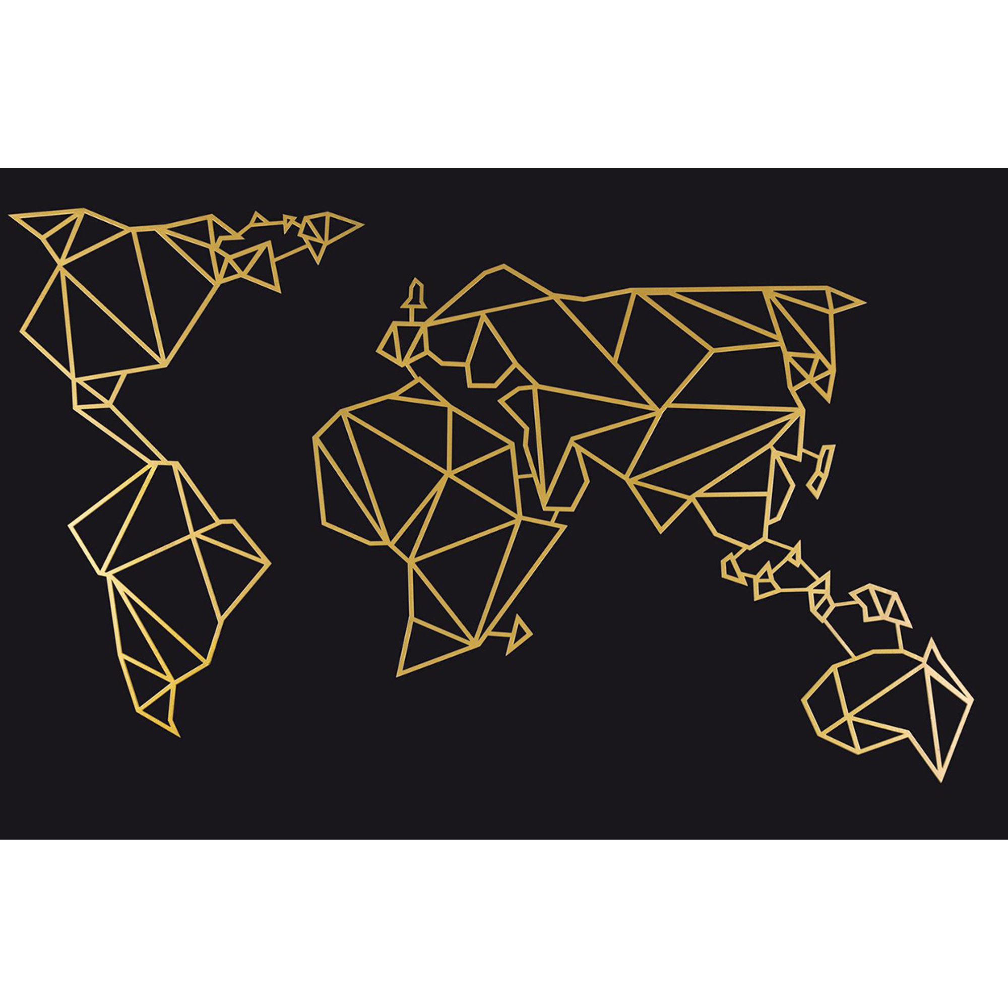 Decorazione da parete Mappa Mondo, oro Decora la tua casa vista1
