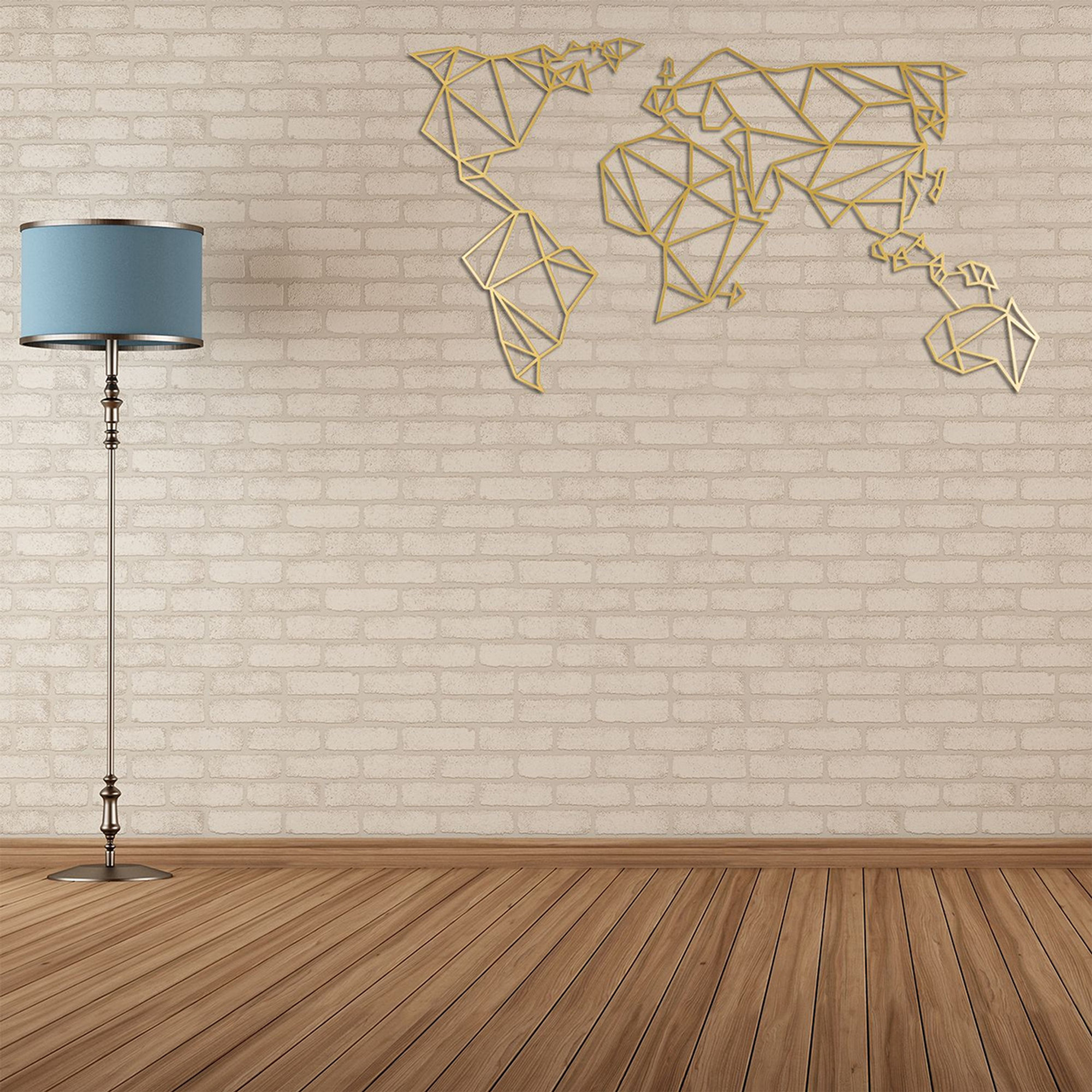 Decorazione da parete Mappa Mondo, oro Decora la tua casa vista8