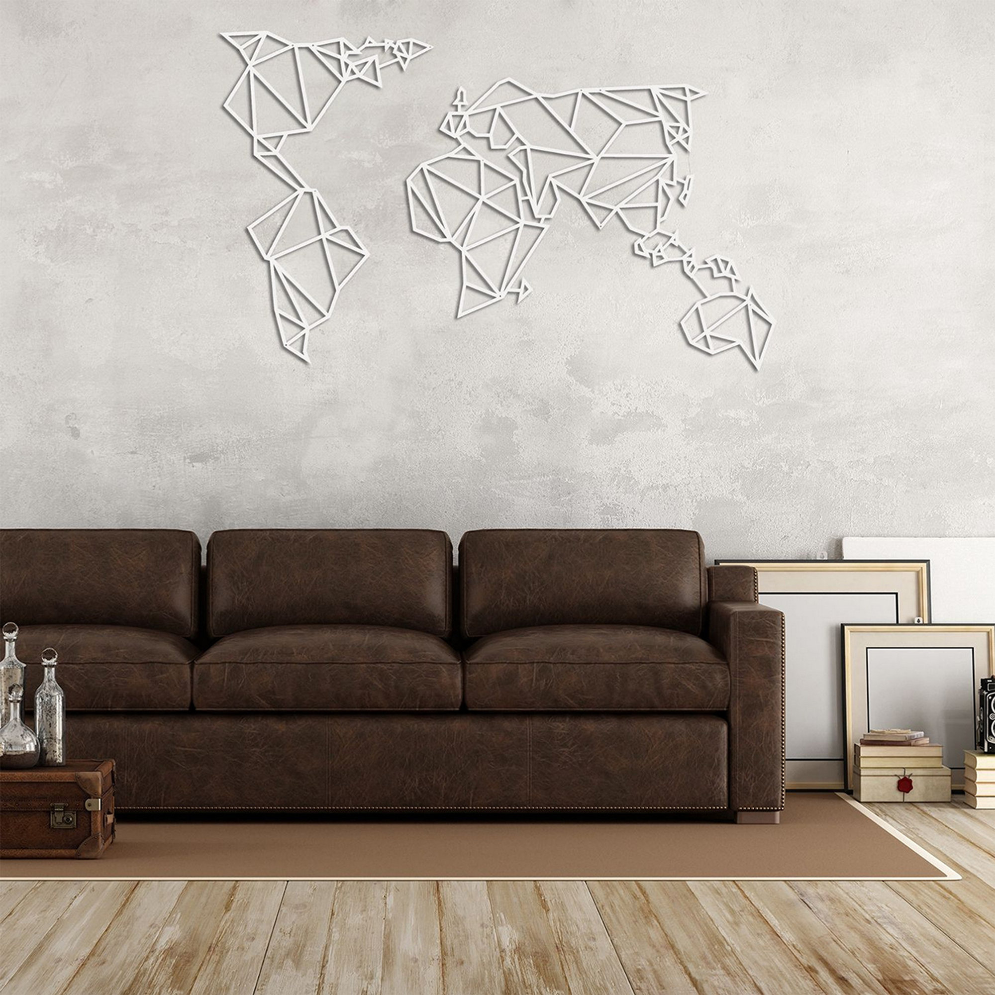 Decorazione da parete Mappa Mondo, bianco Decora la tua casa vista6