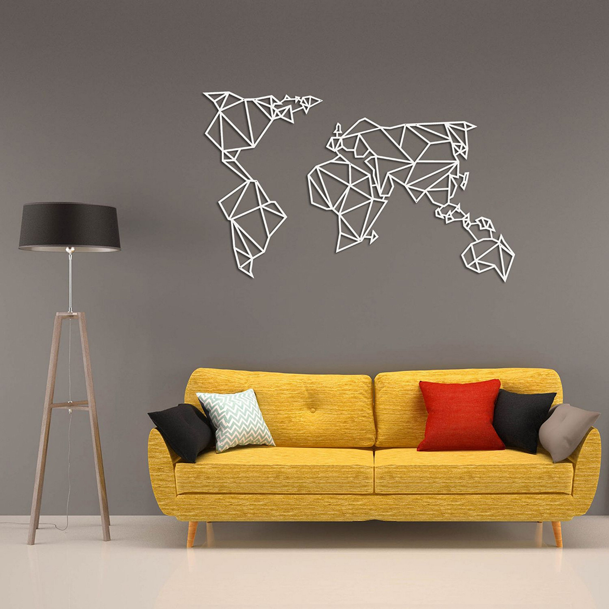 Decorazione da parete Mappa Mondo, bianco Decora la tua casa vista7