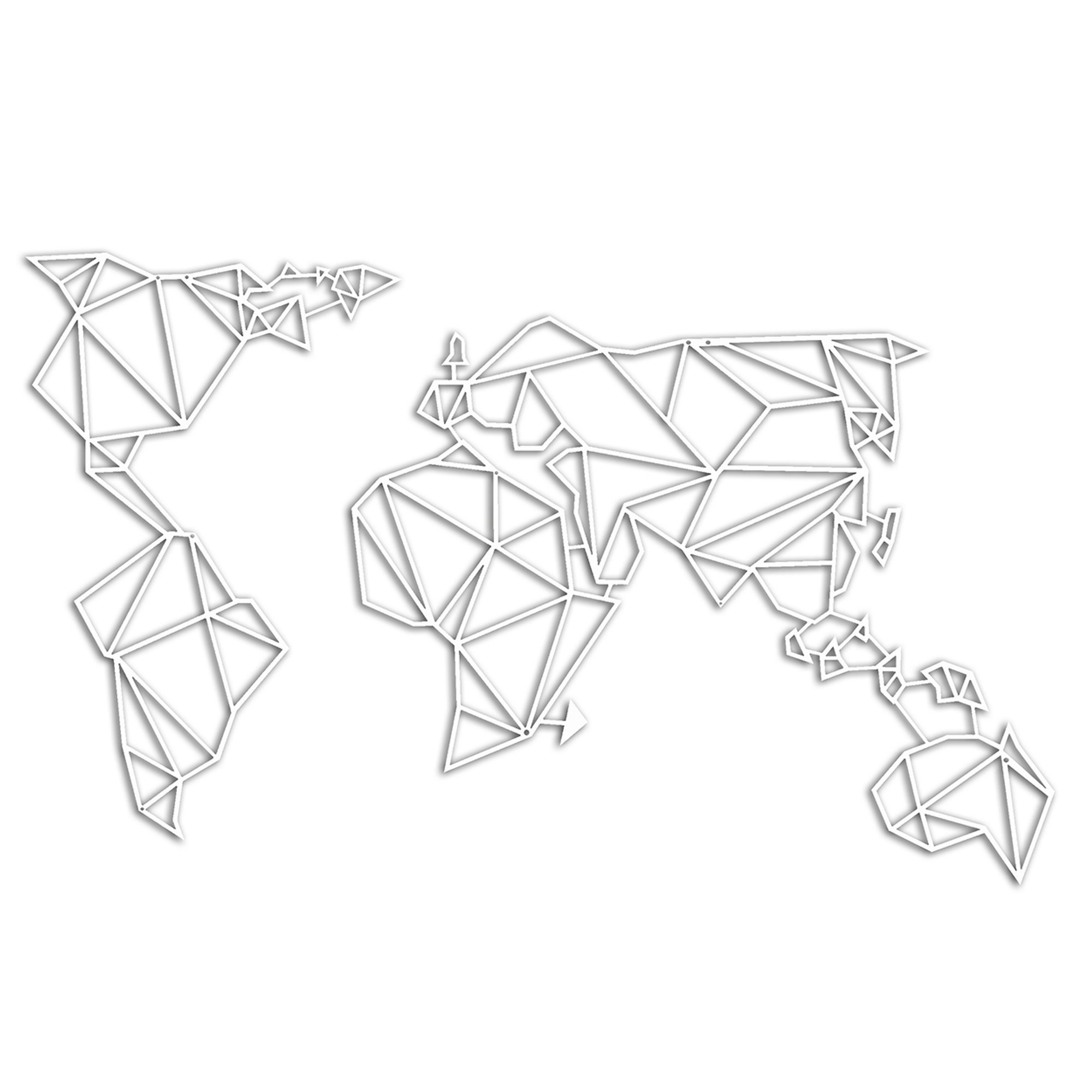 Decorazione da parete Mappa Mondo, bianco Decora la tua casa vista0