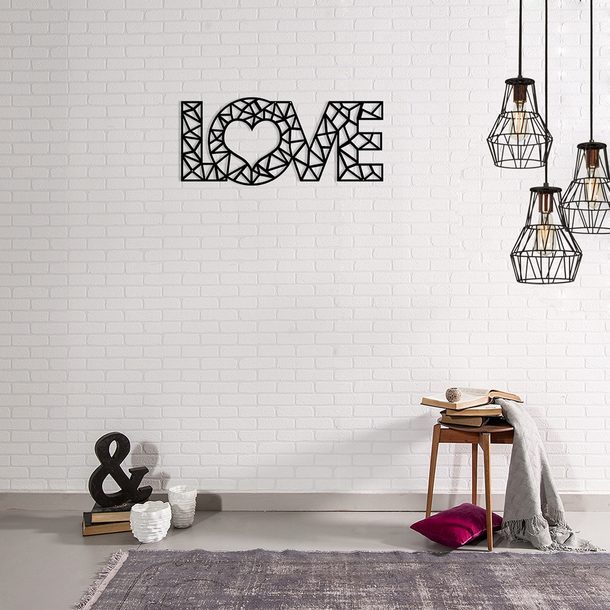 Decorazione da parete Love, nero Decora la tua casa vista2