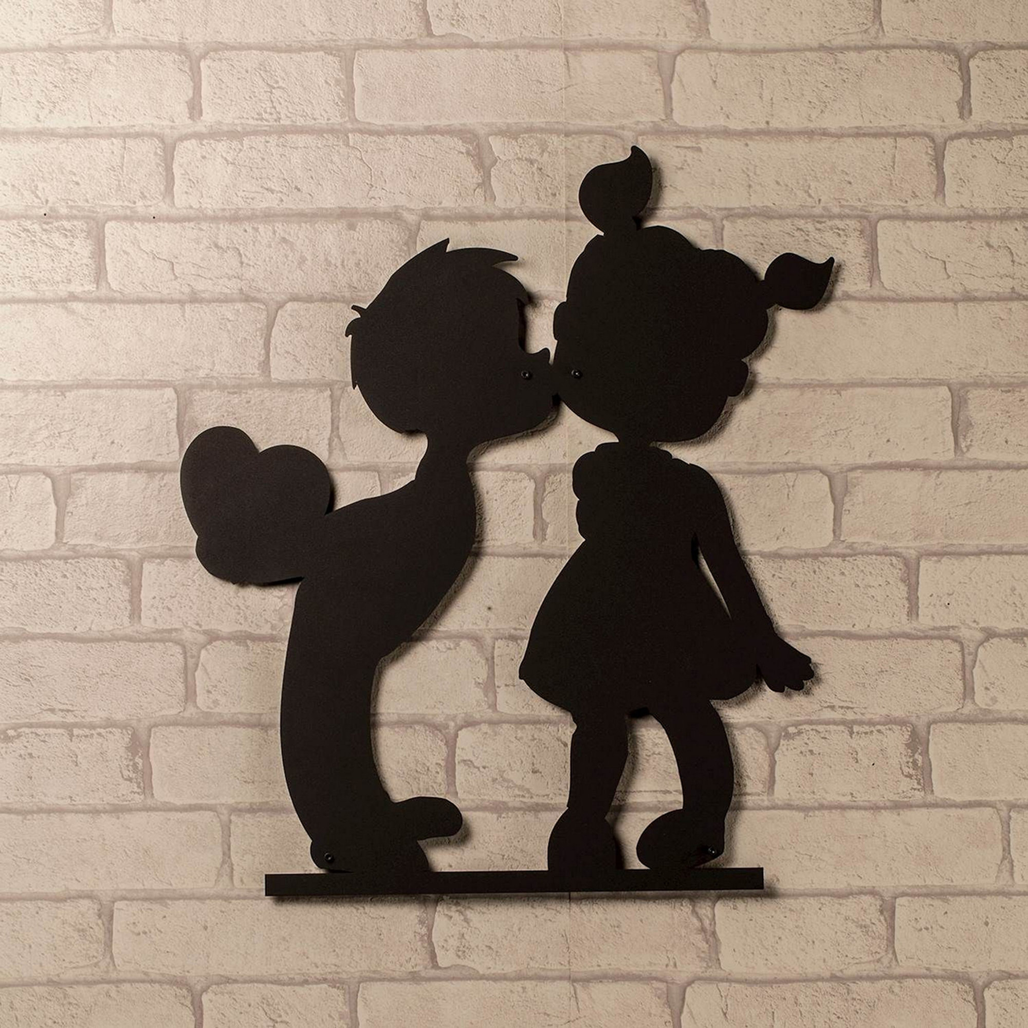 Decorazione da parete Bacio, nero Decora la tua casa vista1
