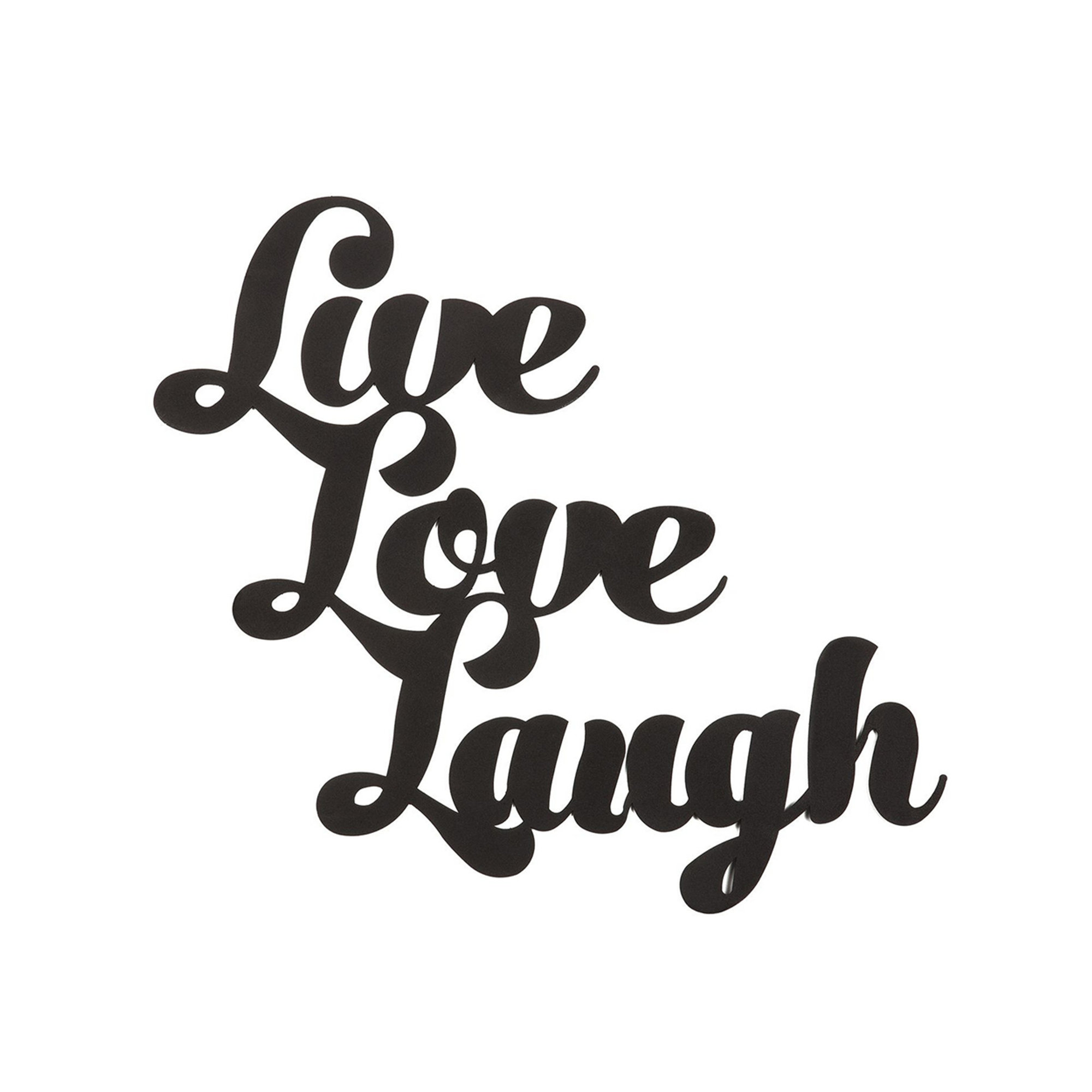 Decorazione da parete Live laugh love, nero Decora la tua casa vista0