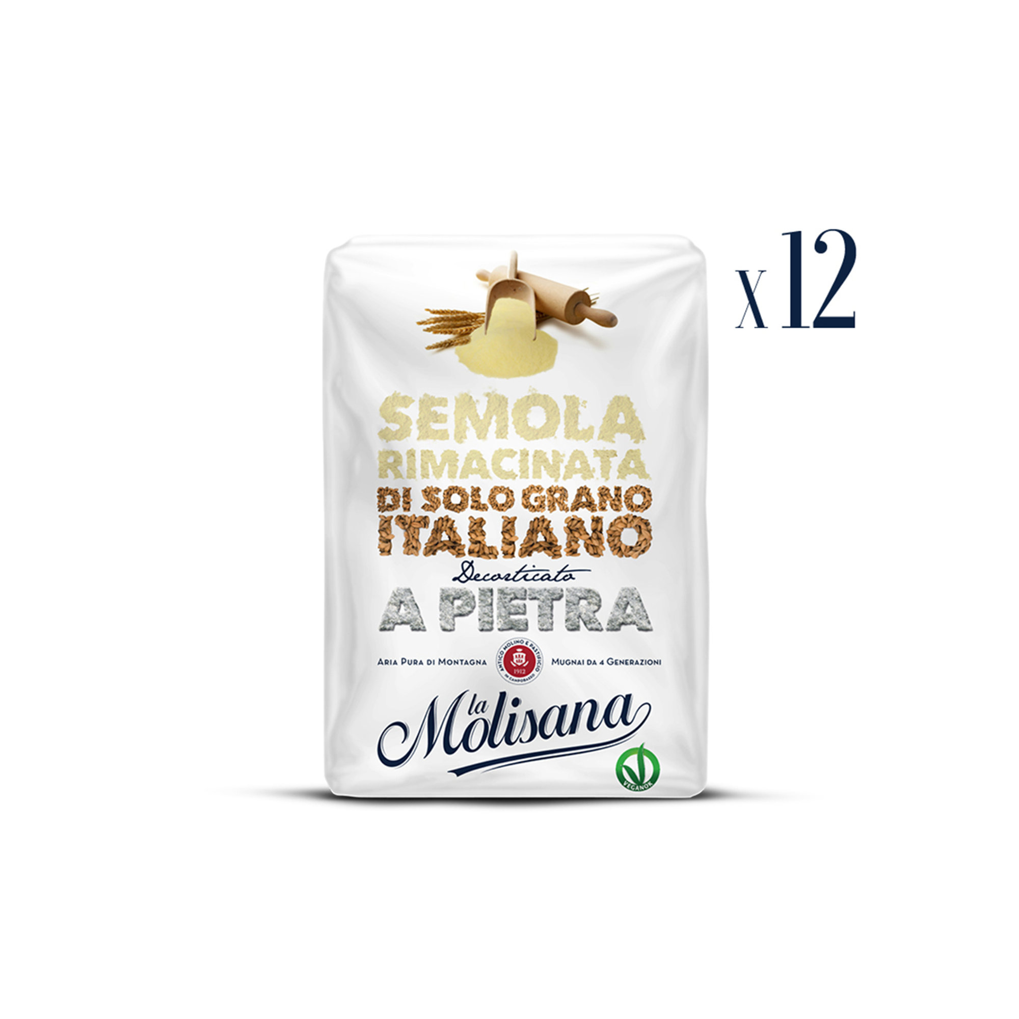 12 confezioni - Semola Rimacinata di grano duro 1Kg La Molisana vista0