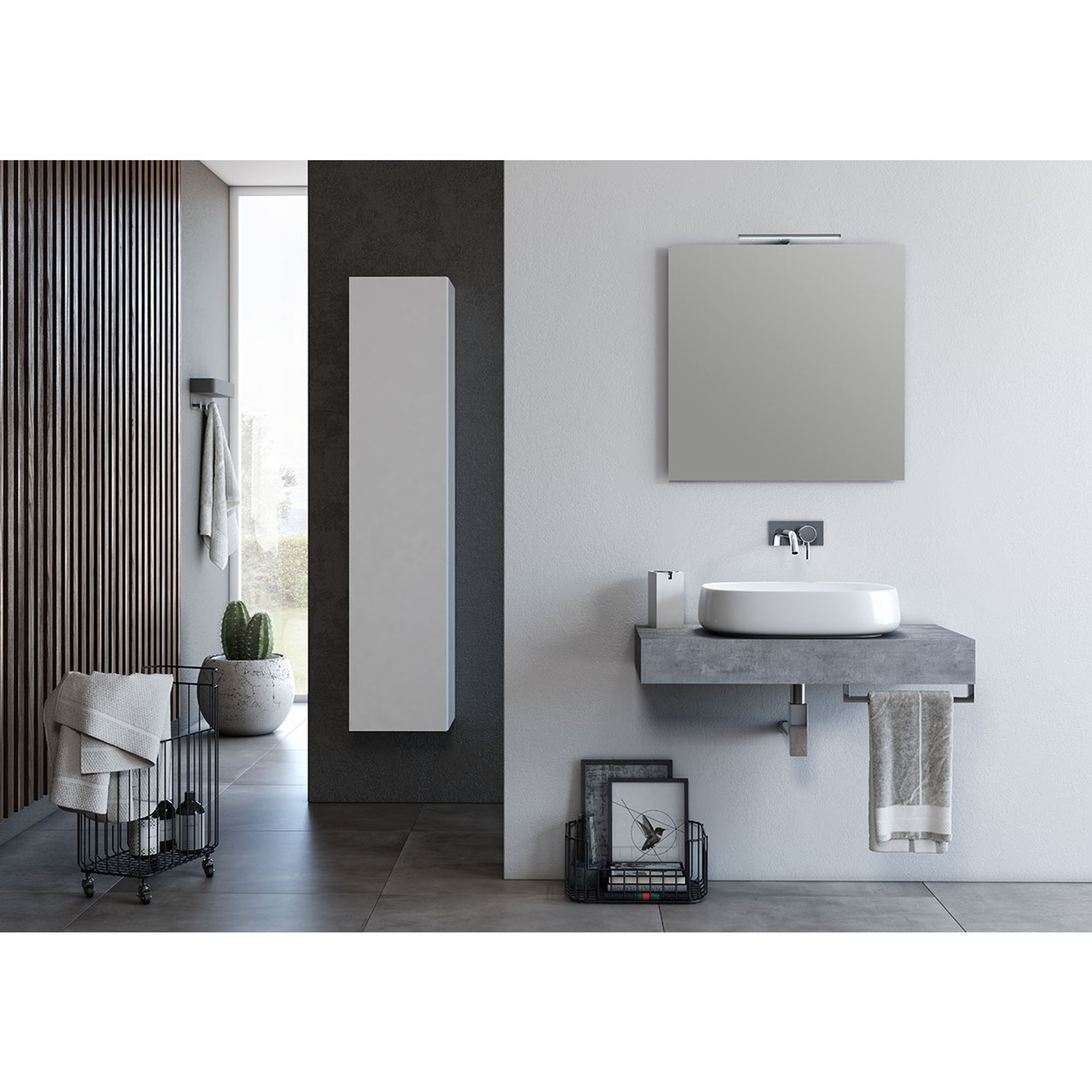 Composizione 5 pezzi YOKA, cemento TFT Home vista1