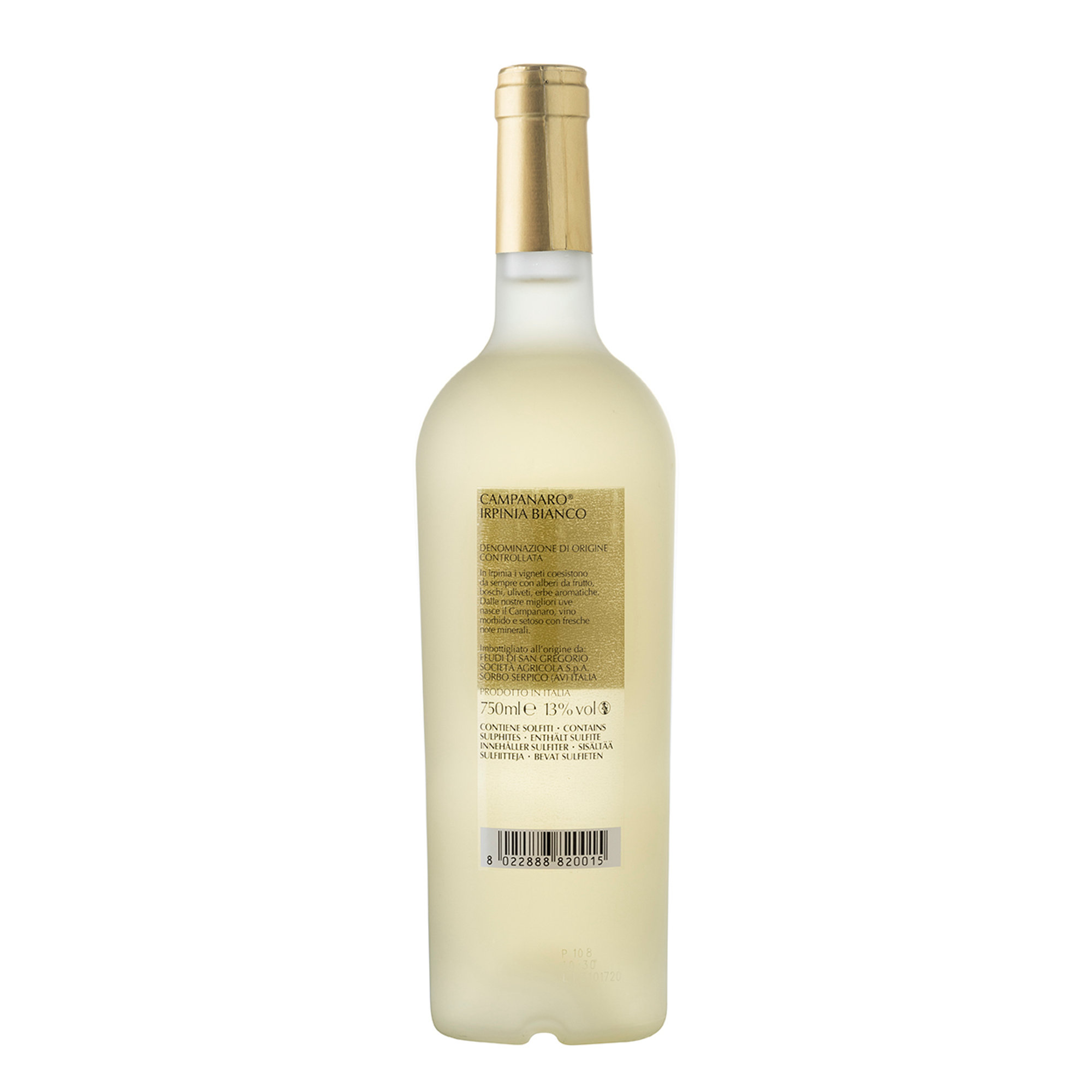 1 bottiglia - Campanaro Irpinia Bianco DOC 2018 Feudi di San Gregorio vista1