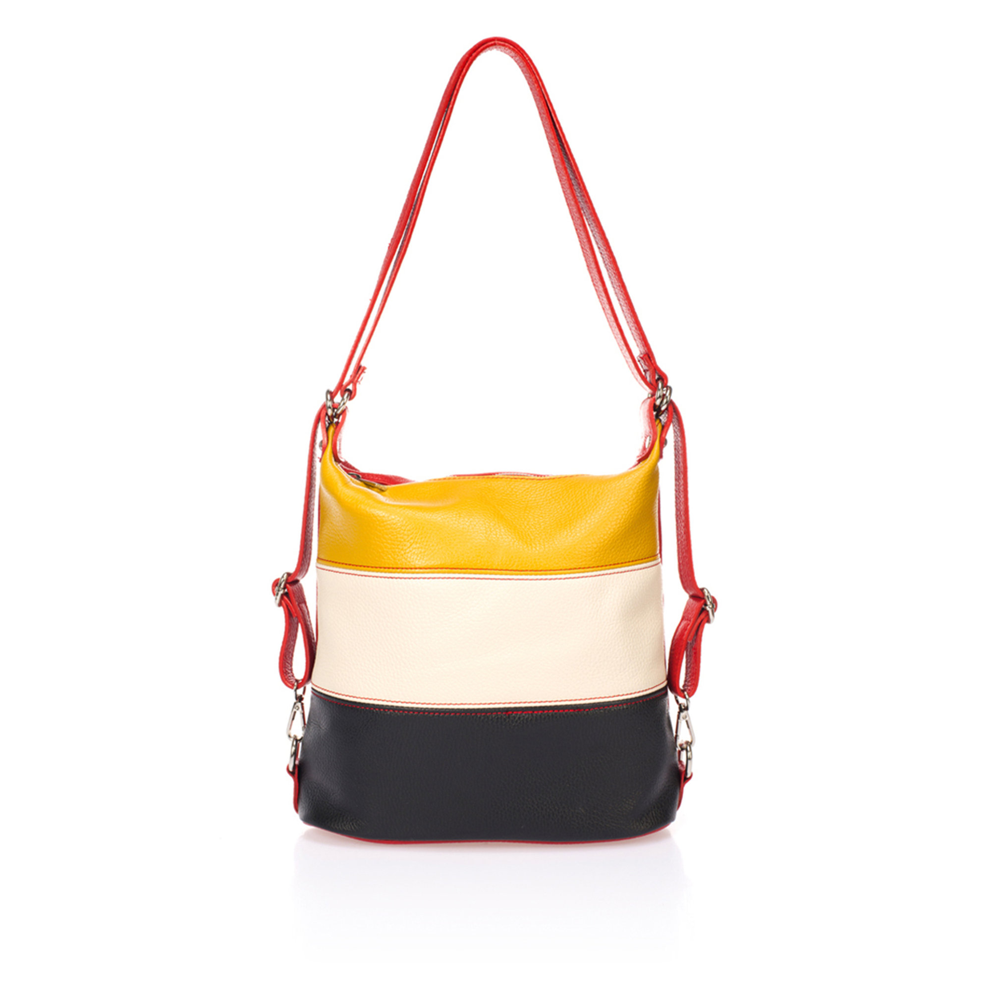 Borsa a spalla color block gialla bianca e nera Markese vista0