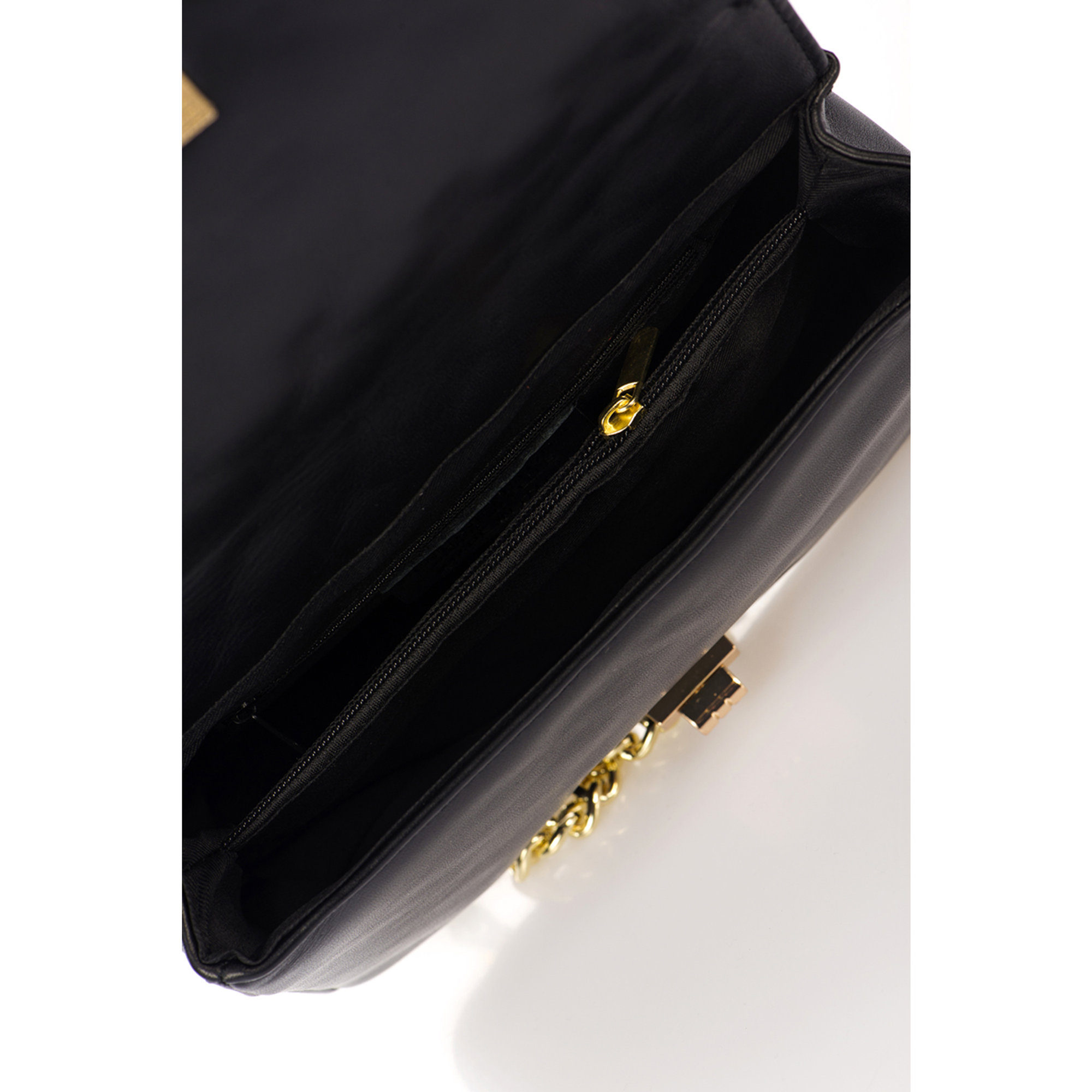 Borsa a spalla con micro borchie nera Markese vista3