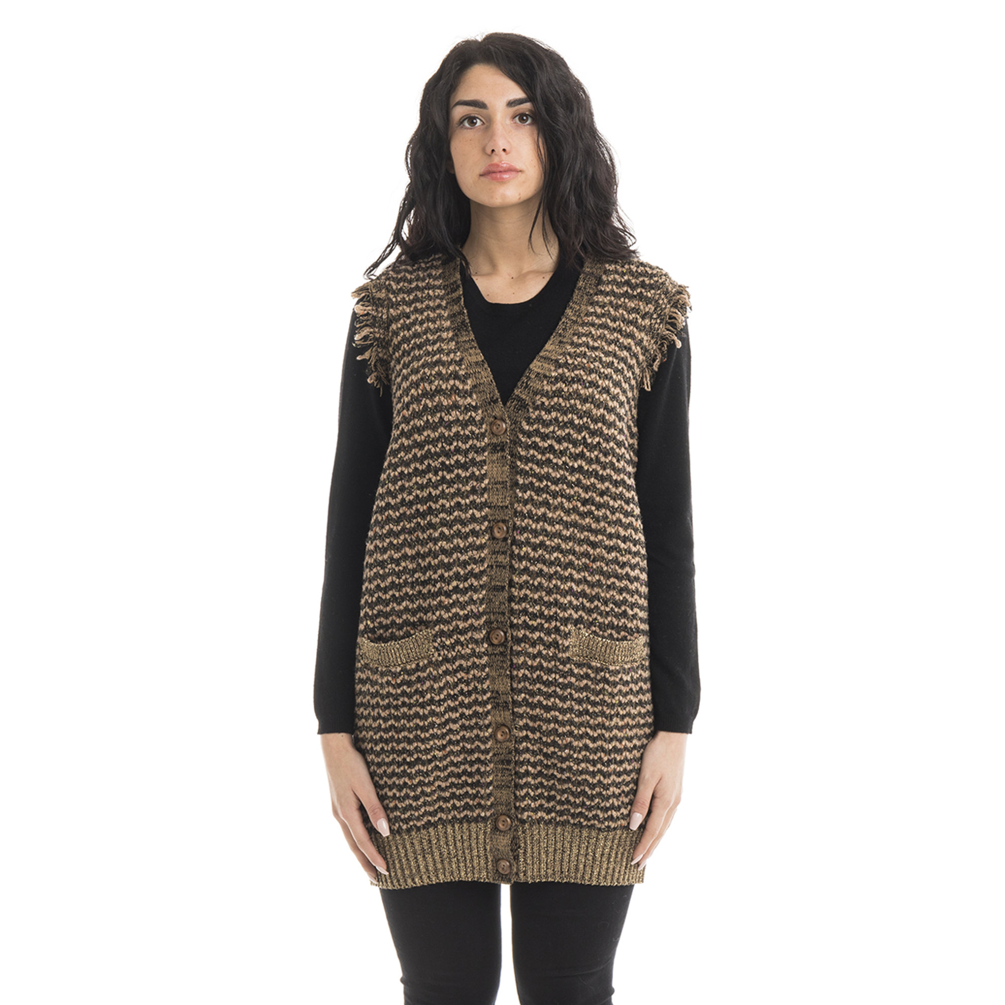 Maxi gilet multicolor lurex Twinset vista0