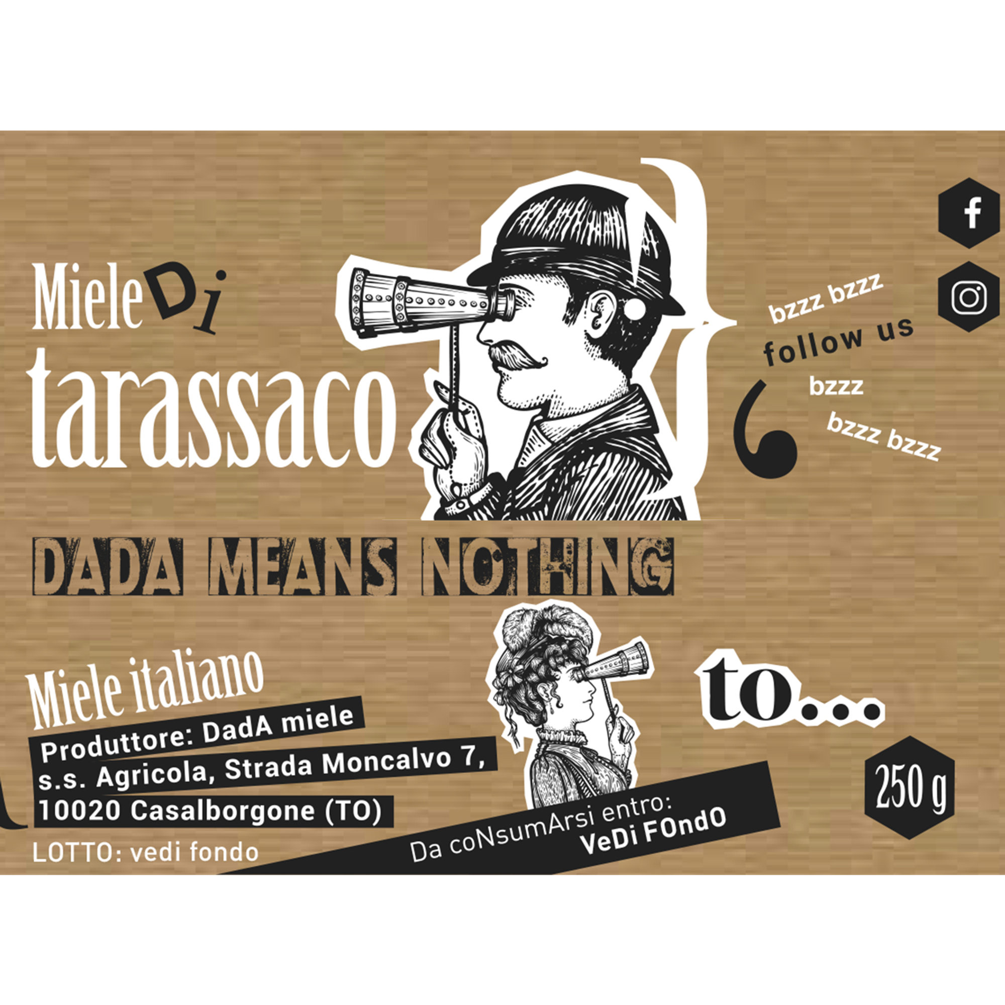 3 La Diva Crema Nocciola e Cacao 250 gr - 3 Tarassaco 250 gr Dada Miele vista2