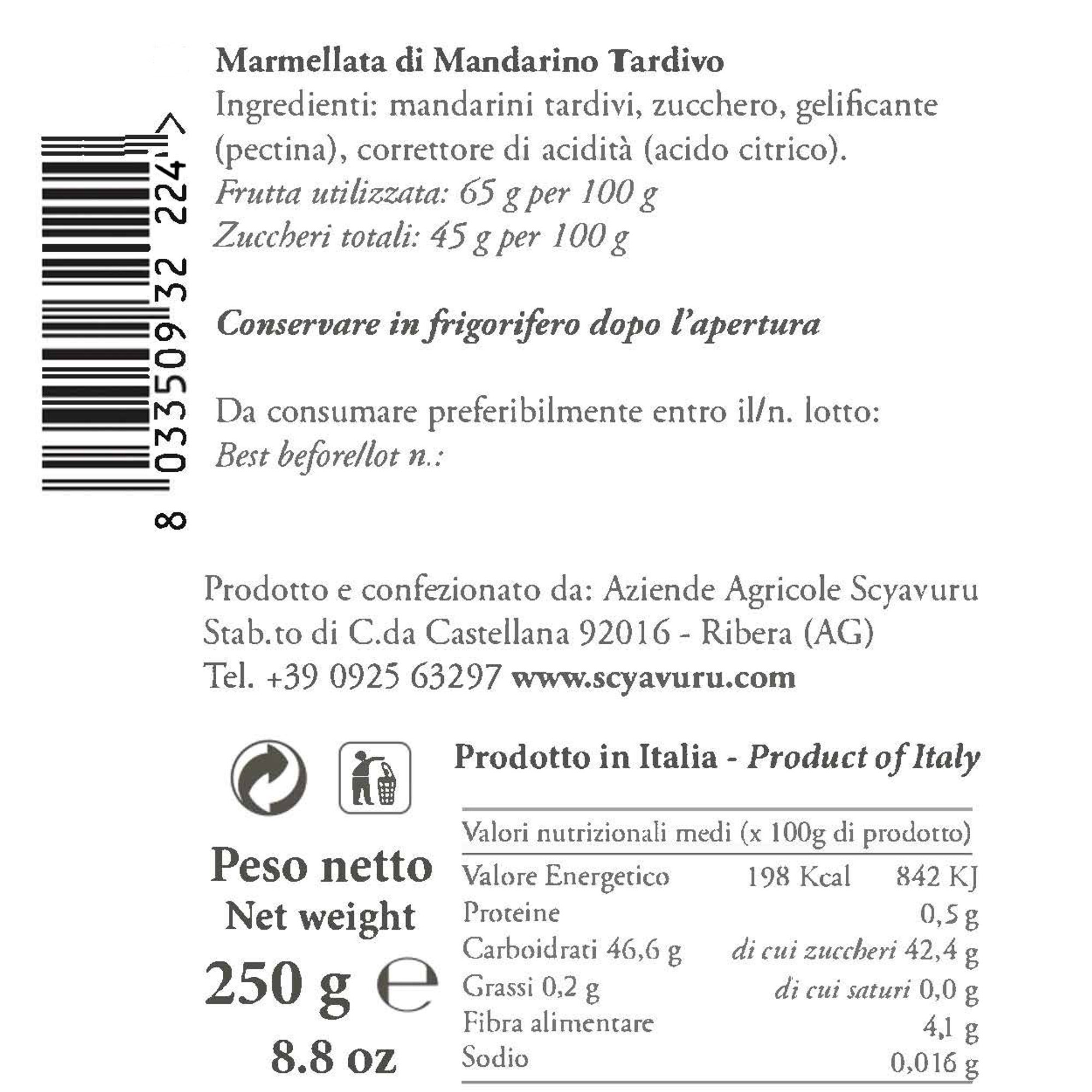6 vasetti misti AGRUMI: 2 Marmellata di Arancia -  2 Marmellata di Mandarino Tardivo -  2 Marmellata di Limone Scyavuru vista4