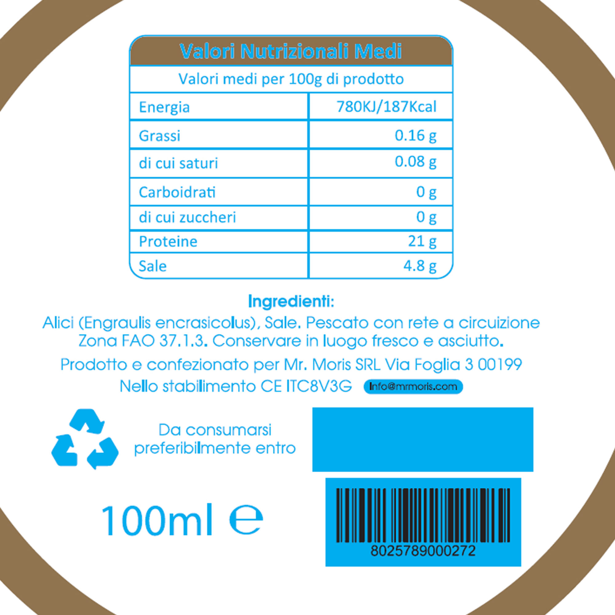 2 bottigliette - Colatura di Alici di Cetara 100 ml Mr. Moris vista1