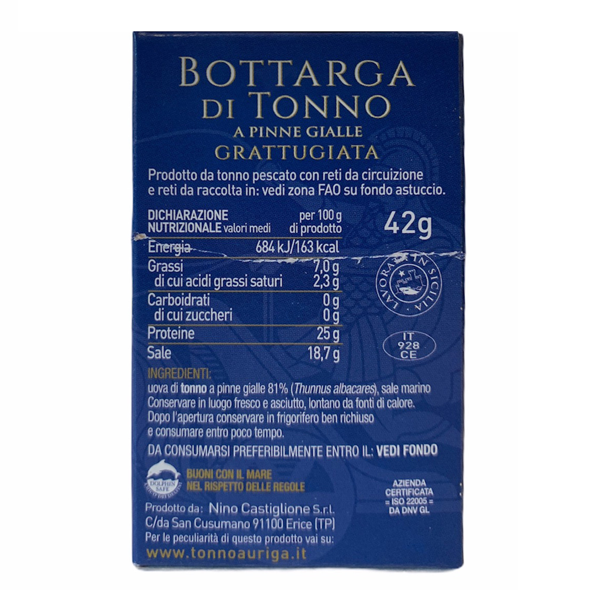 3 vasi 42 gr - Bottarga di Tonno grattuggiata Tonno Auriga vista1