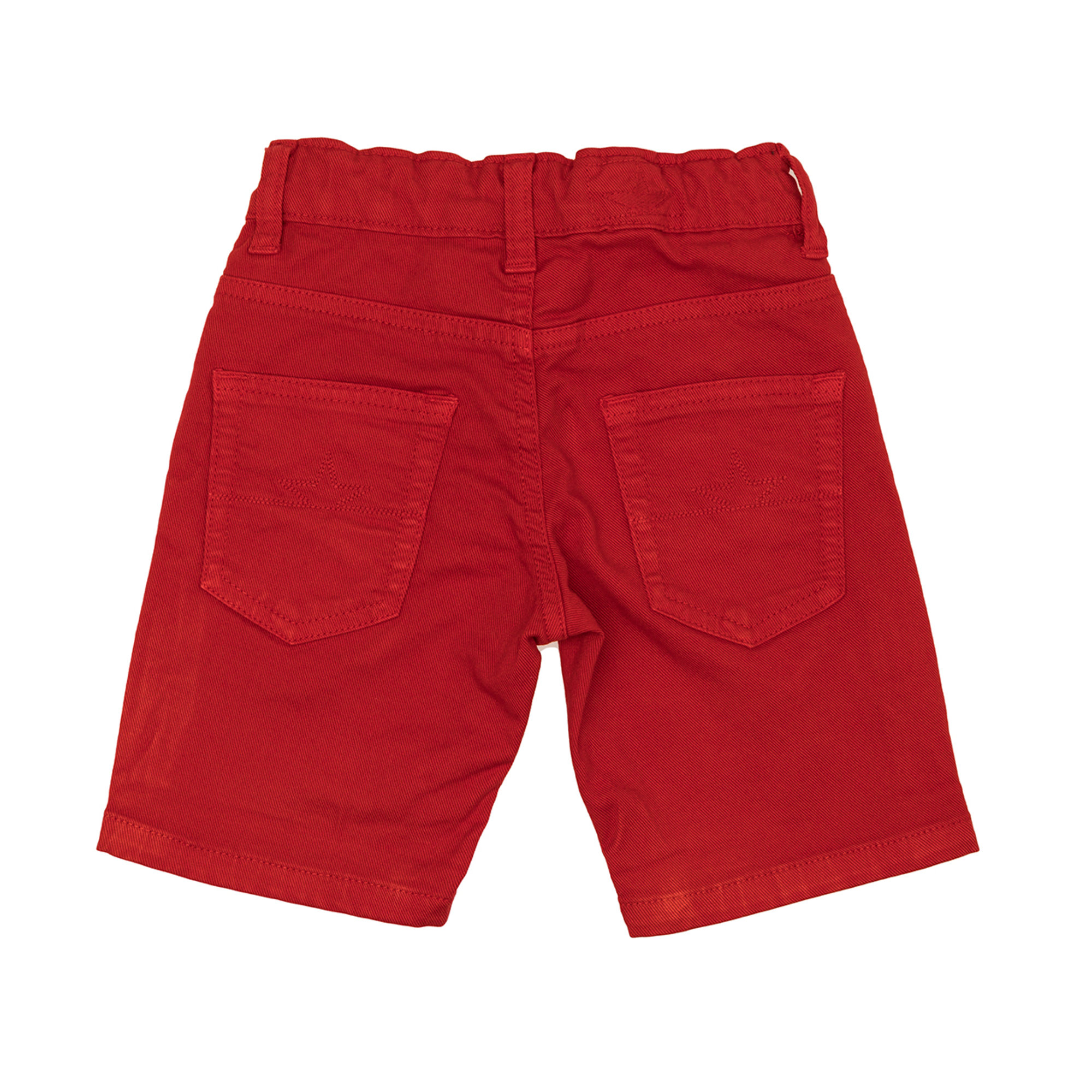 Short in denim rosso cinque tasche Macchia J vista2