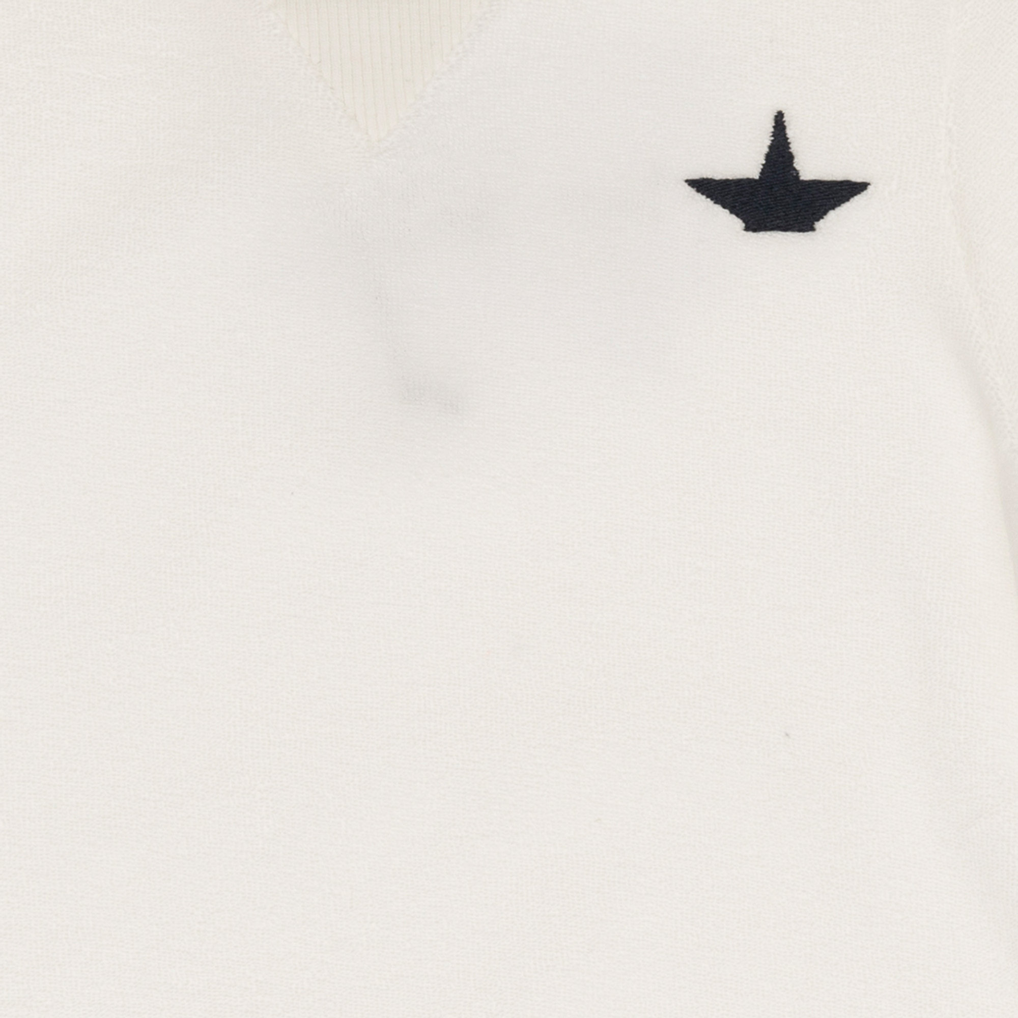 Felpa bianca basic con logo Macchia J vista4