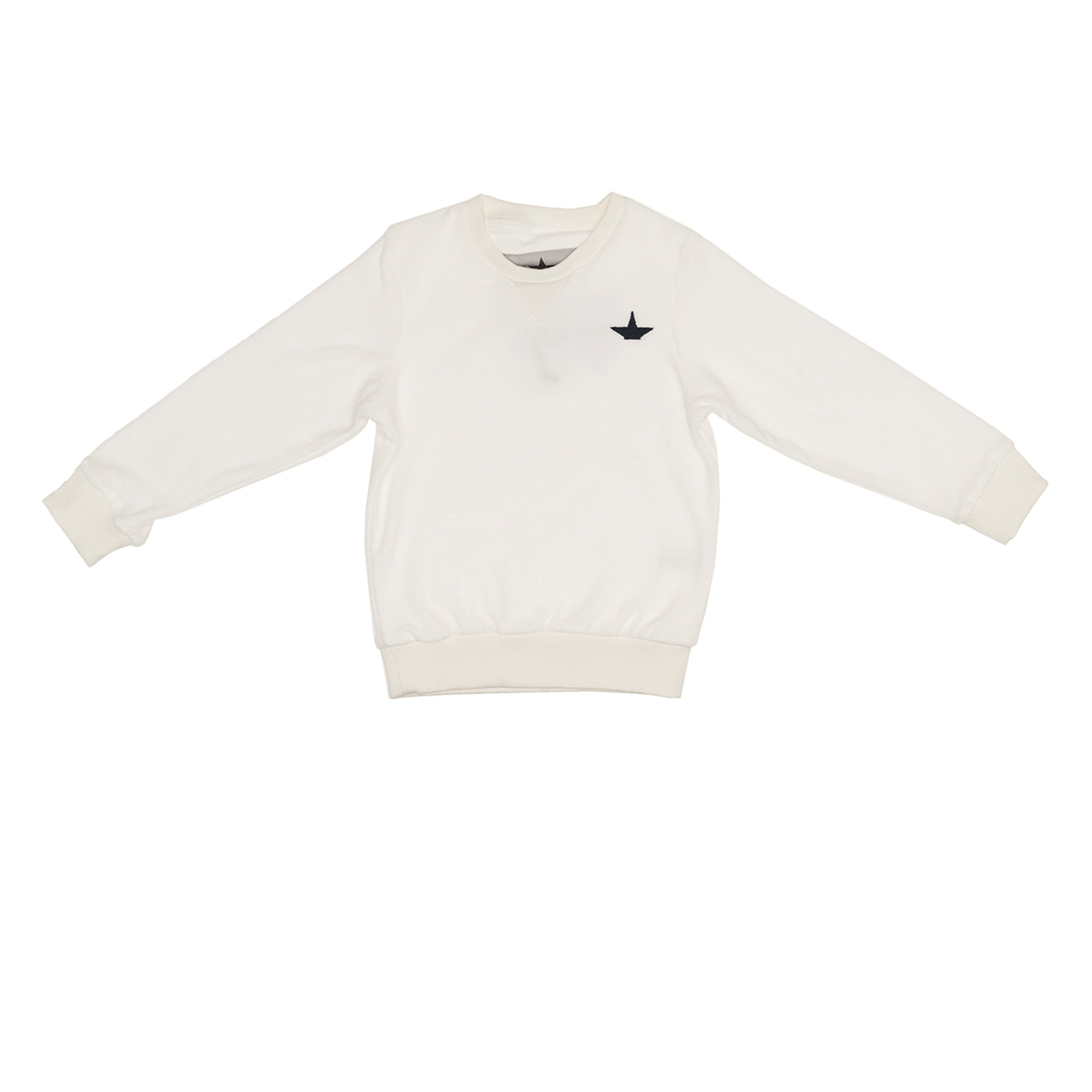 Felpa bianca basic con logo Macchia J vista1