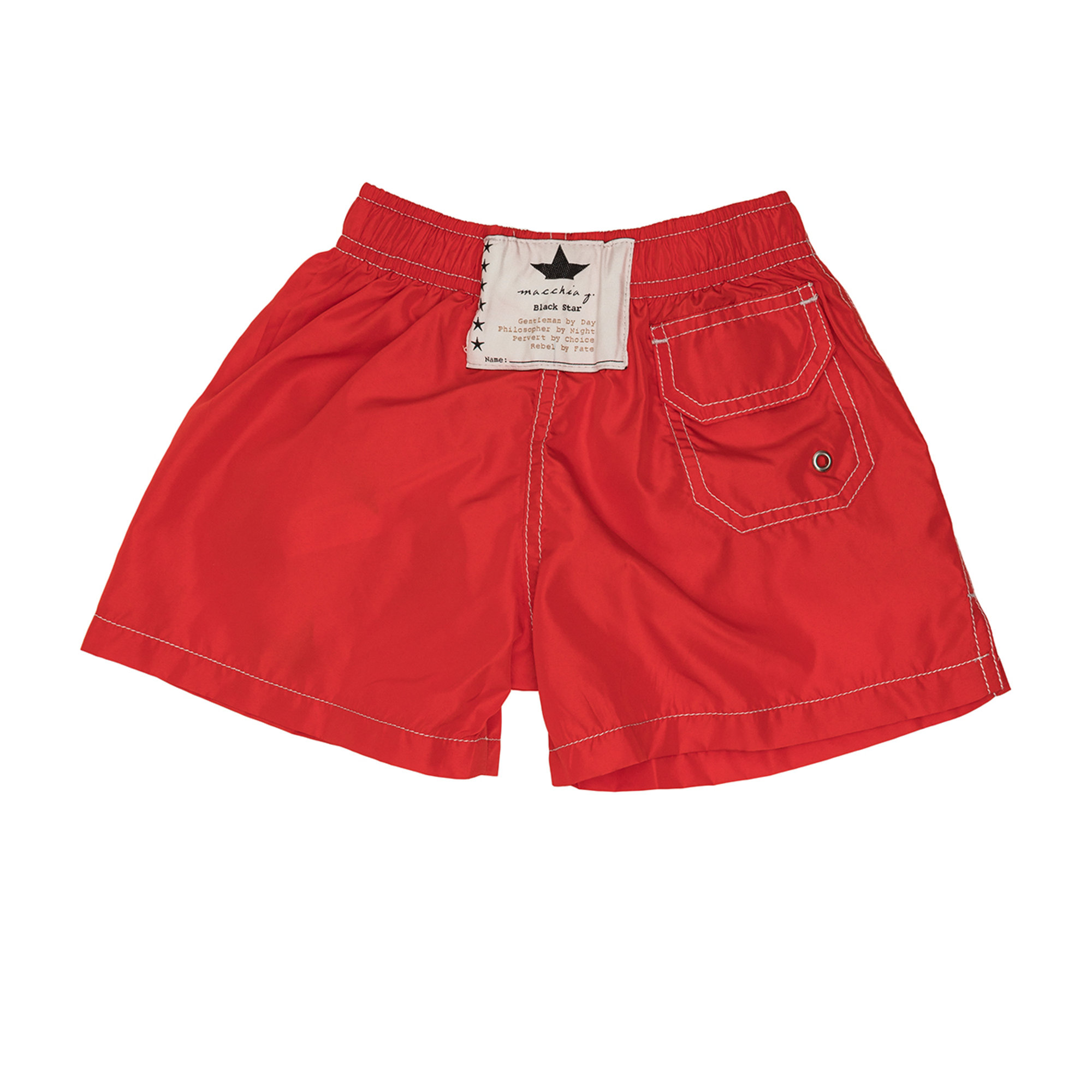Short mare basic rosso con logo Macchia J vista2