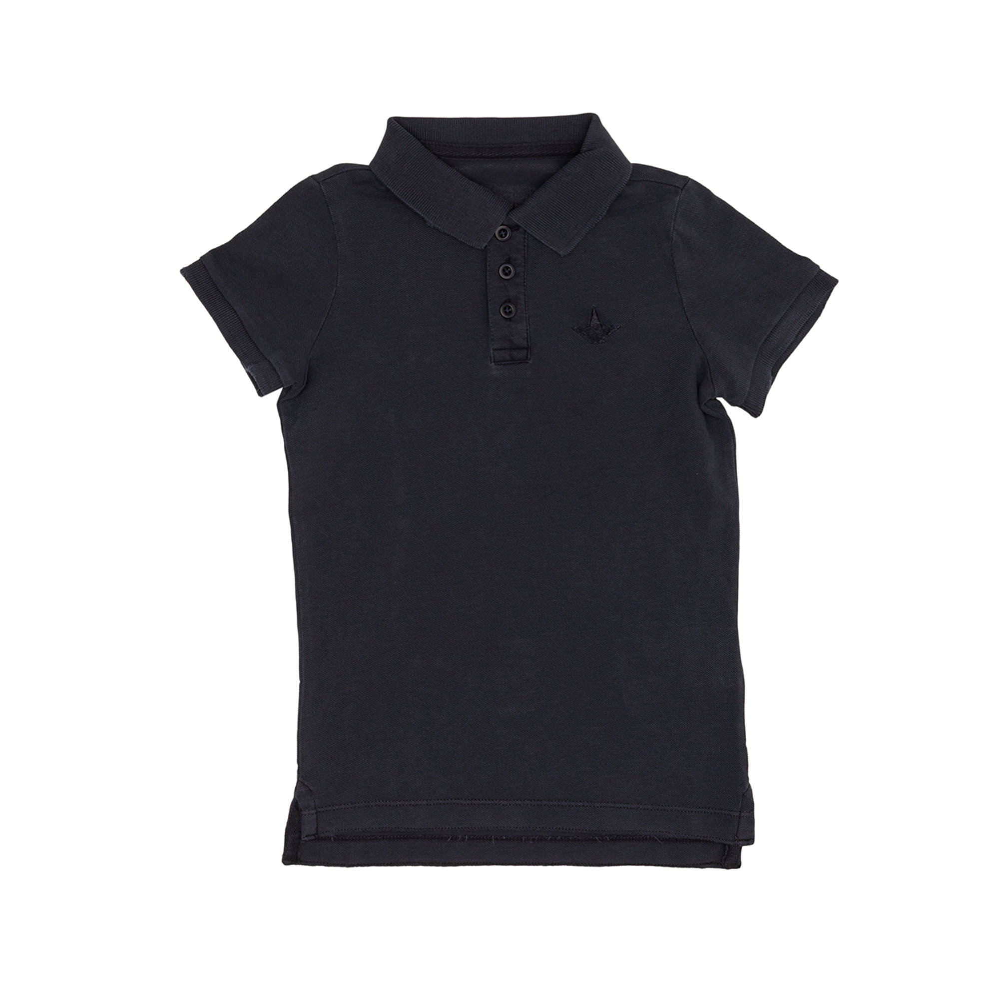 Polo blu delavè con logo ricamato Macchia J vista0