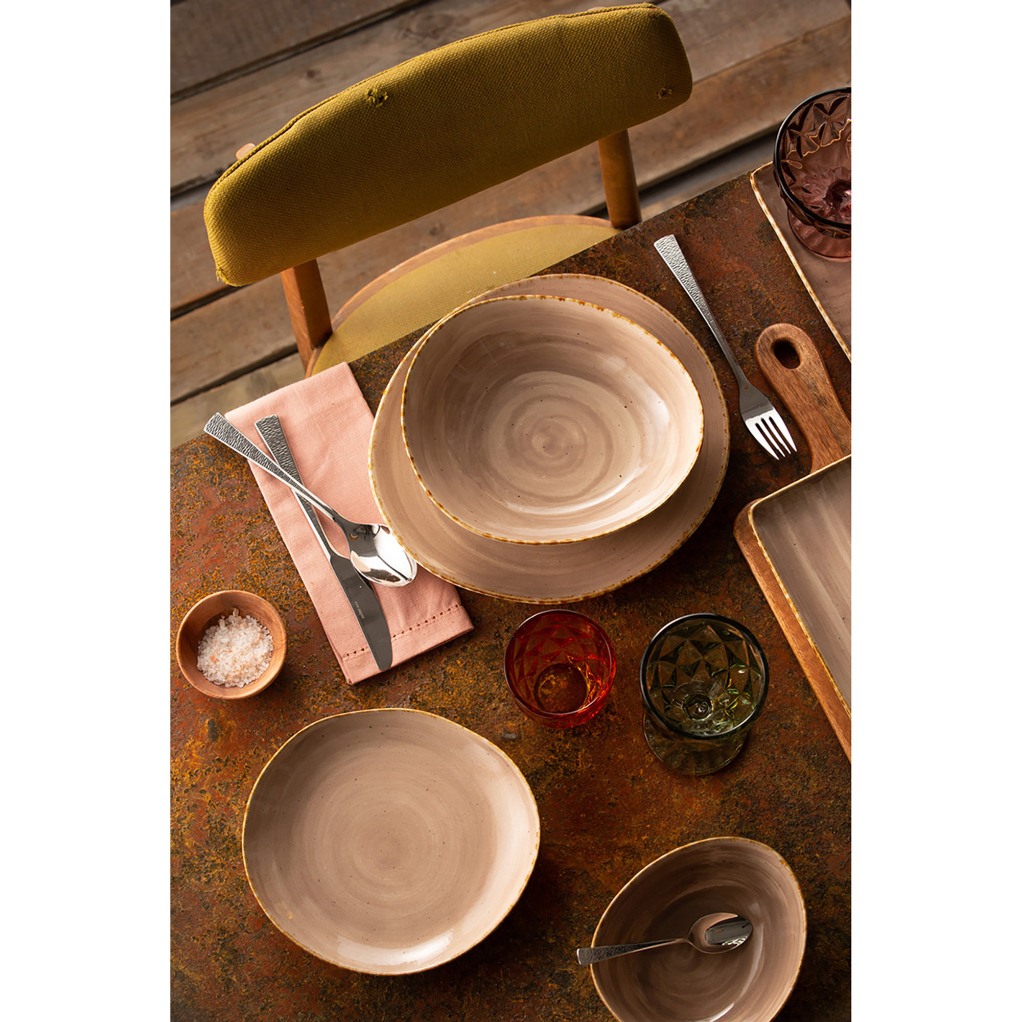 Set 6 piattino pane alta cucina grigio cumino Kaleidos vista5
