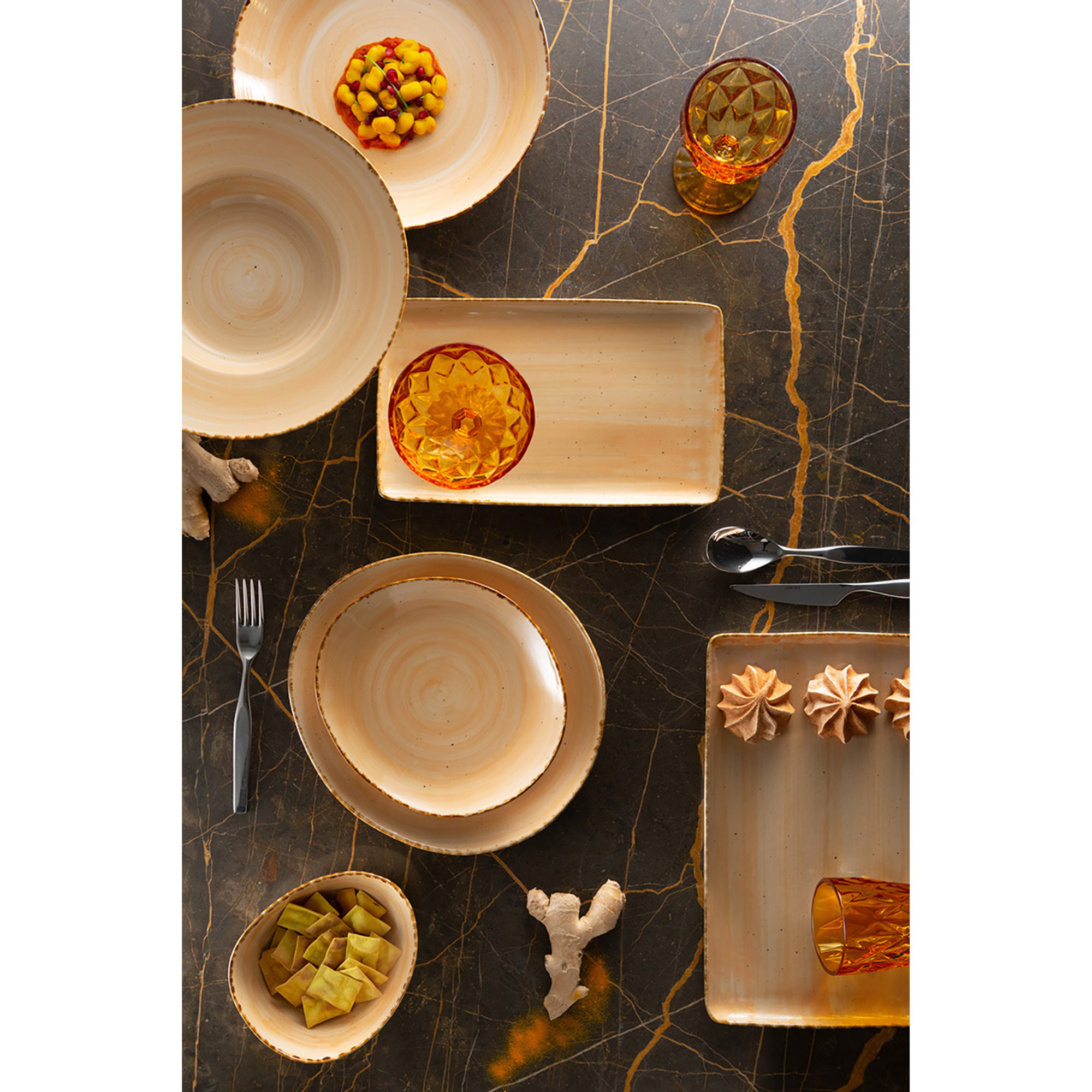 Set 2 pasta bowl alta cucina zenzero beige Kaleidos vista2