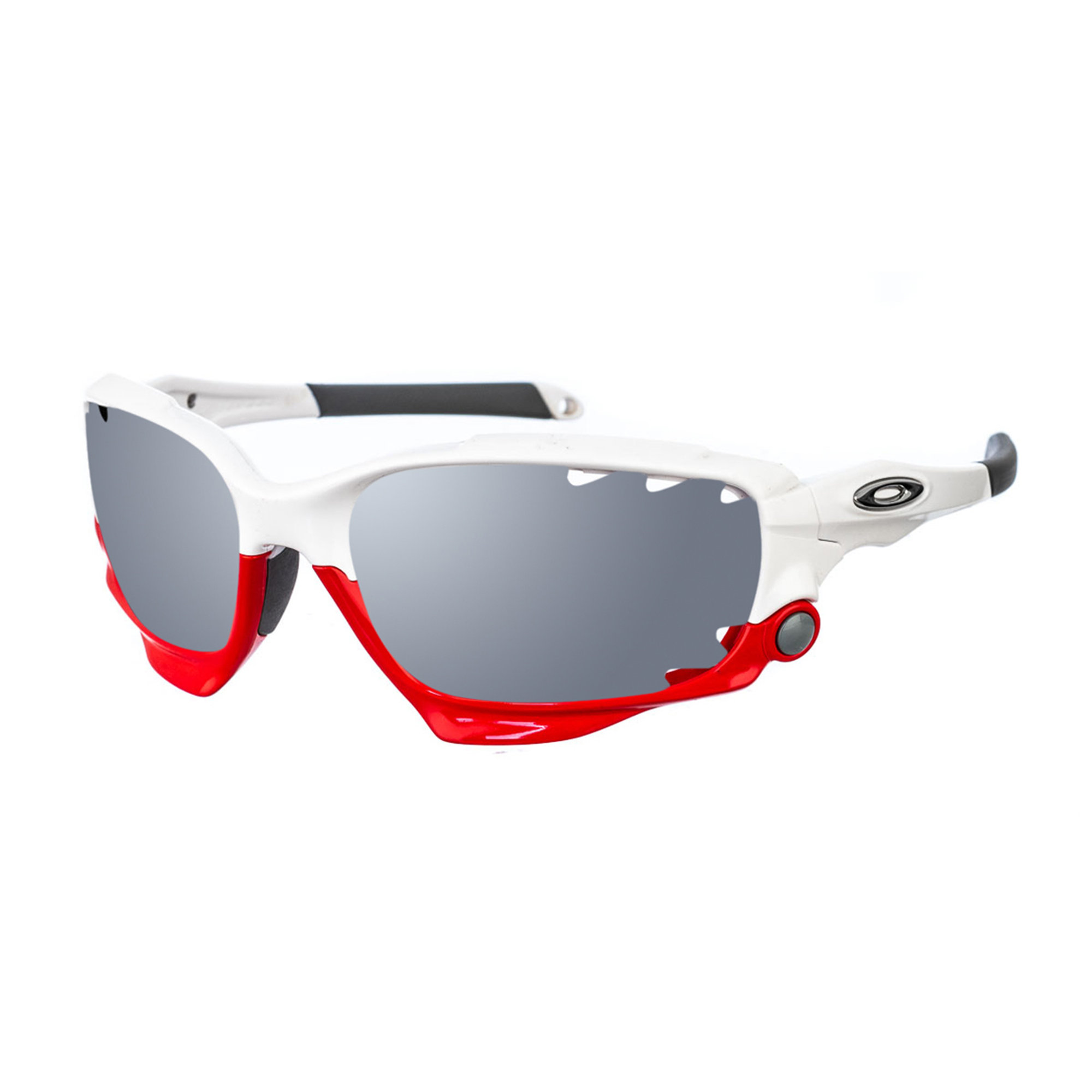 Oakley Racing Jacket occhiali da sole bianchi e grigi Oakley vista0