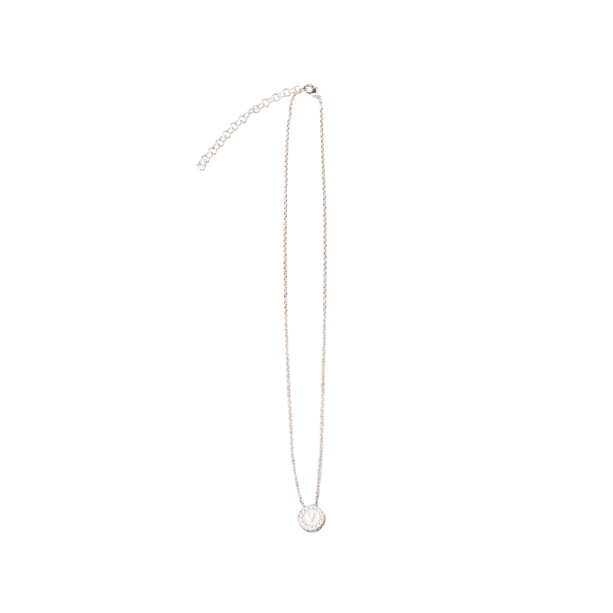 Collana piccola lettera V Silverart vista1