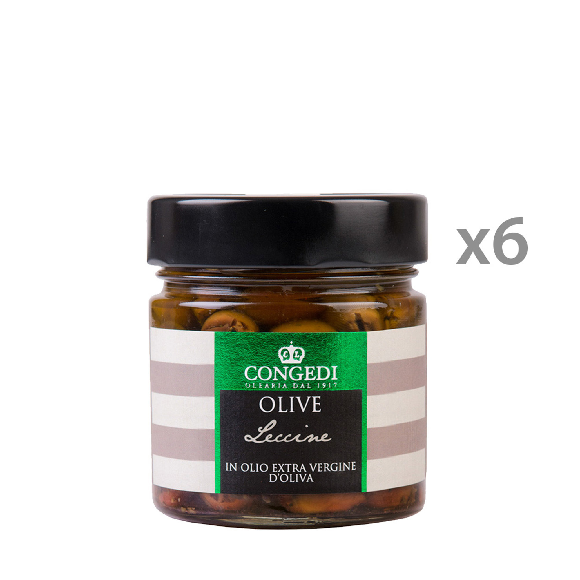 6 vasetti - Olive Leccine Deonocciolate in olio Evo da 230 gr Congedi vista0