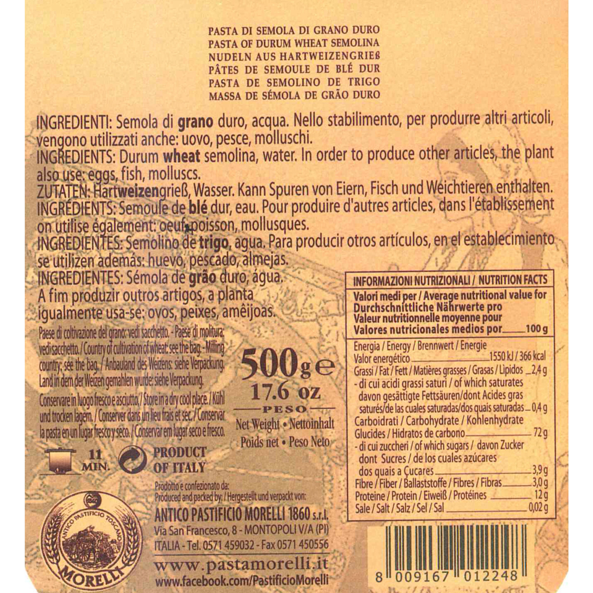 6 confezioni - Spaghettoni di grano duro 500 gr Pasta Morelli vista1