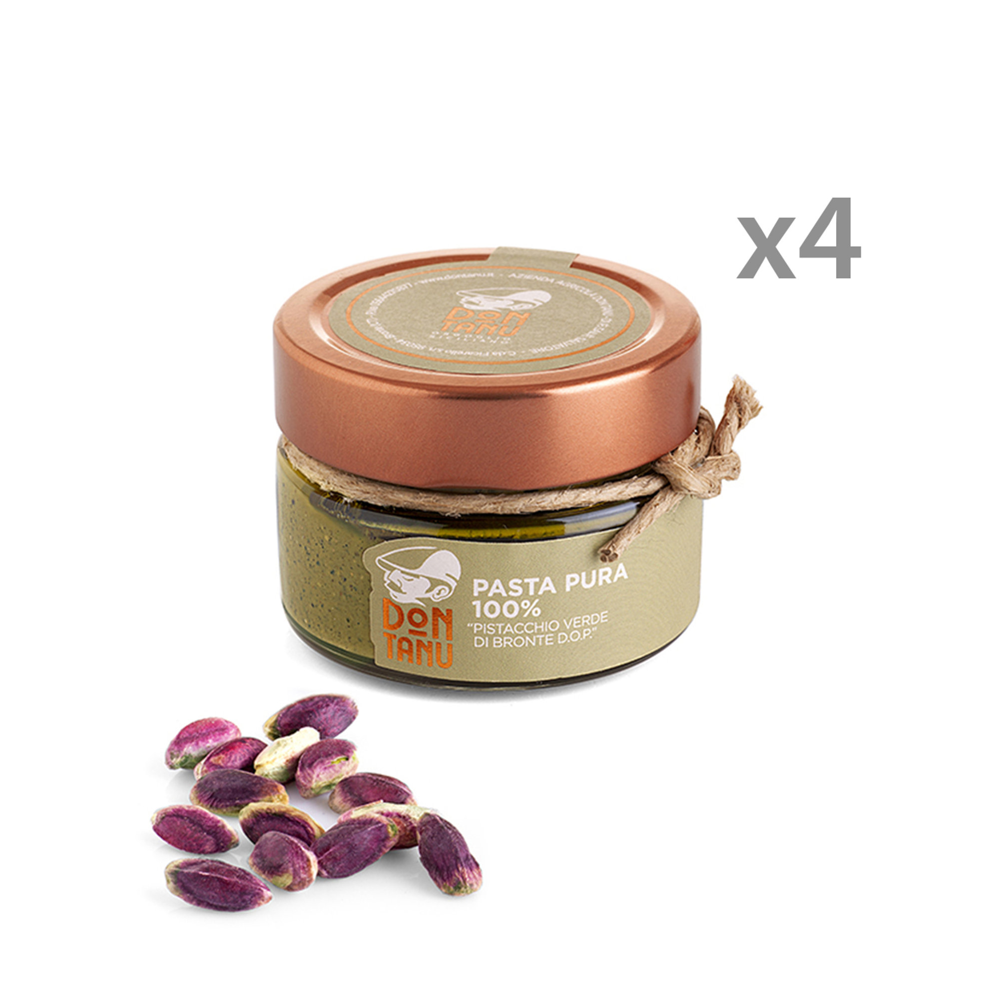 4 frascos - Pasta de pistacho verde PDO Bronte 100 gr Don Tanu vista0