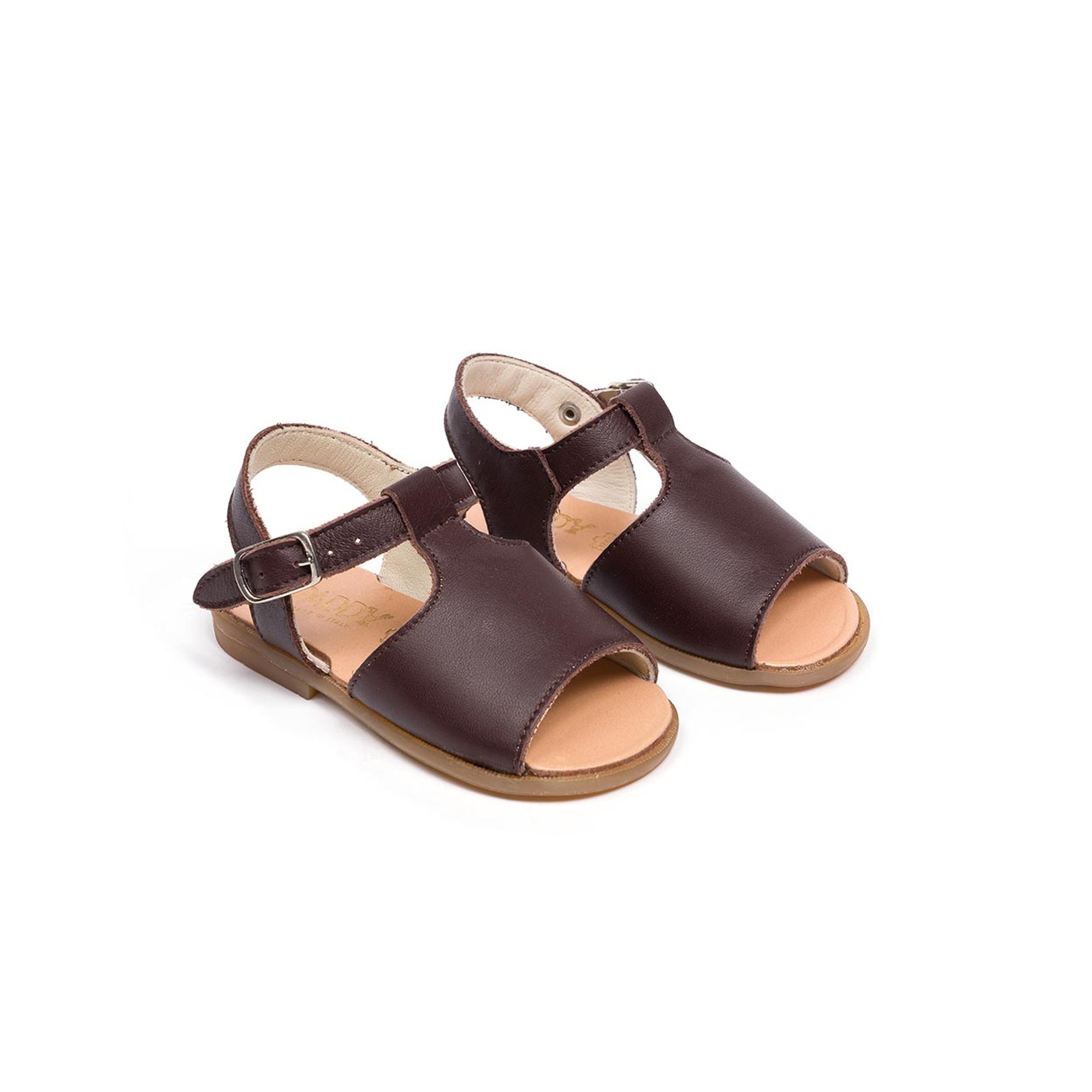 Sandalo con una fascia, allacciato alla caviglia marrone Pepè shoes vista0