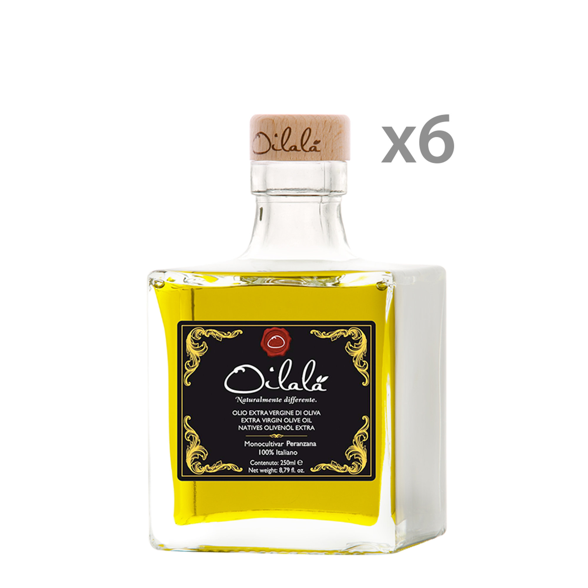 6 bottiglie - Olio Extravergine di Oliva 100% Italiano Peranzana "Majestic" 250ml Oilalà vista0