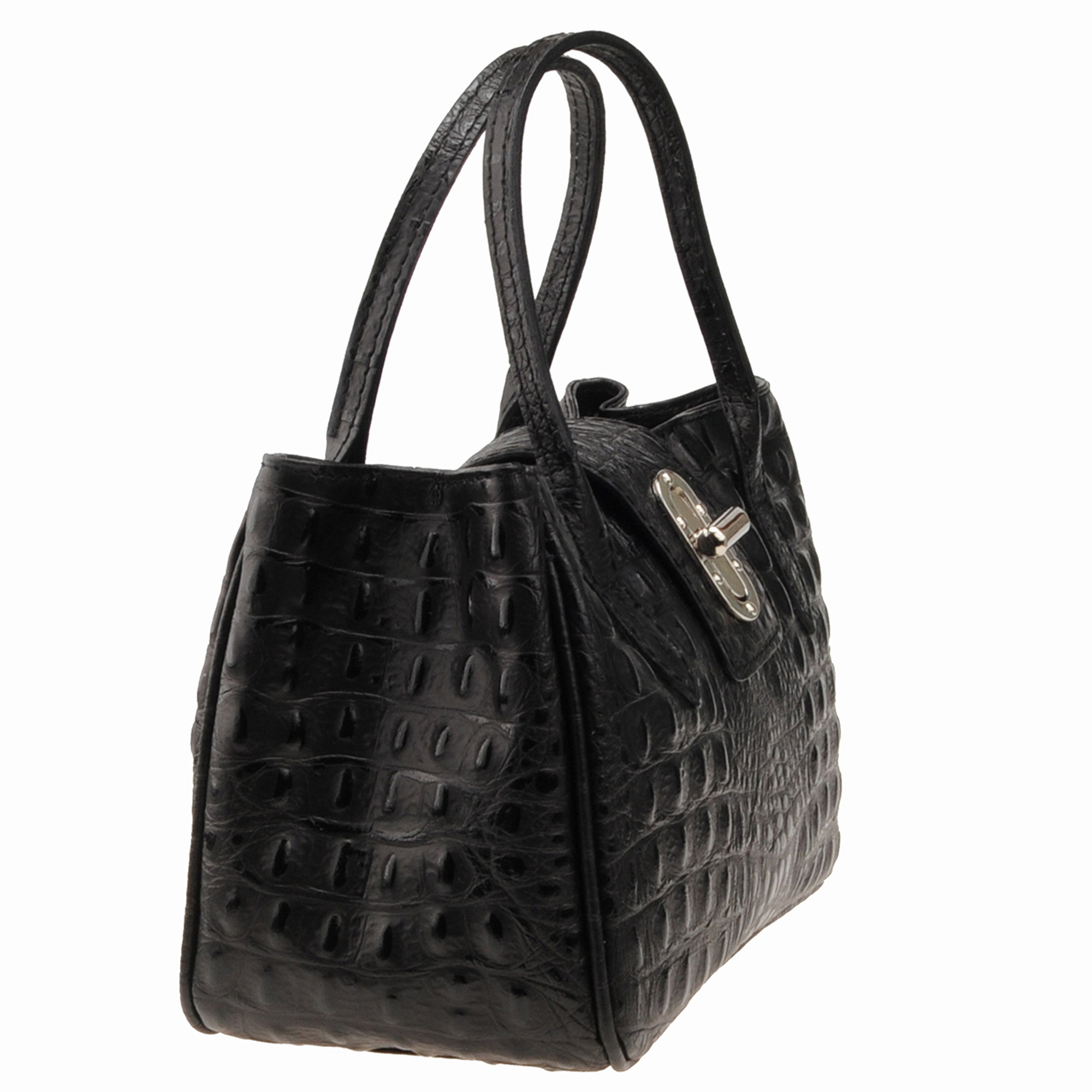 Bauletto nero in pelle con tracolla staccabile Florence Bags vista3