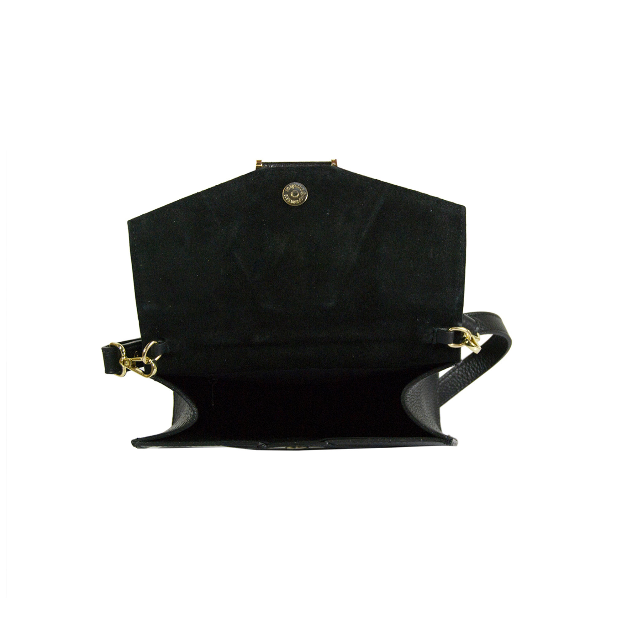 Borsa a tracolla removibile con chiusura a scatto nera Florence Bags Obsoleto vista3