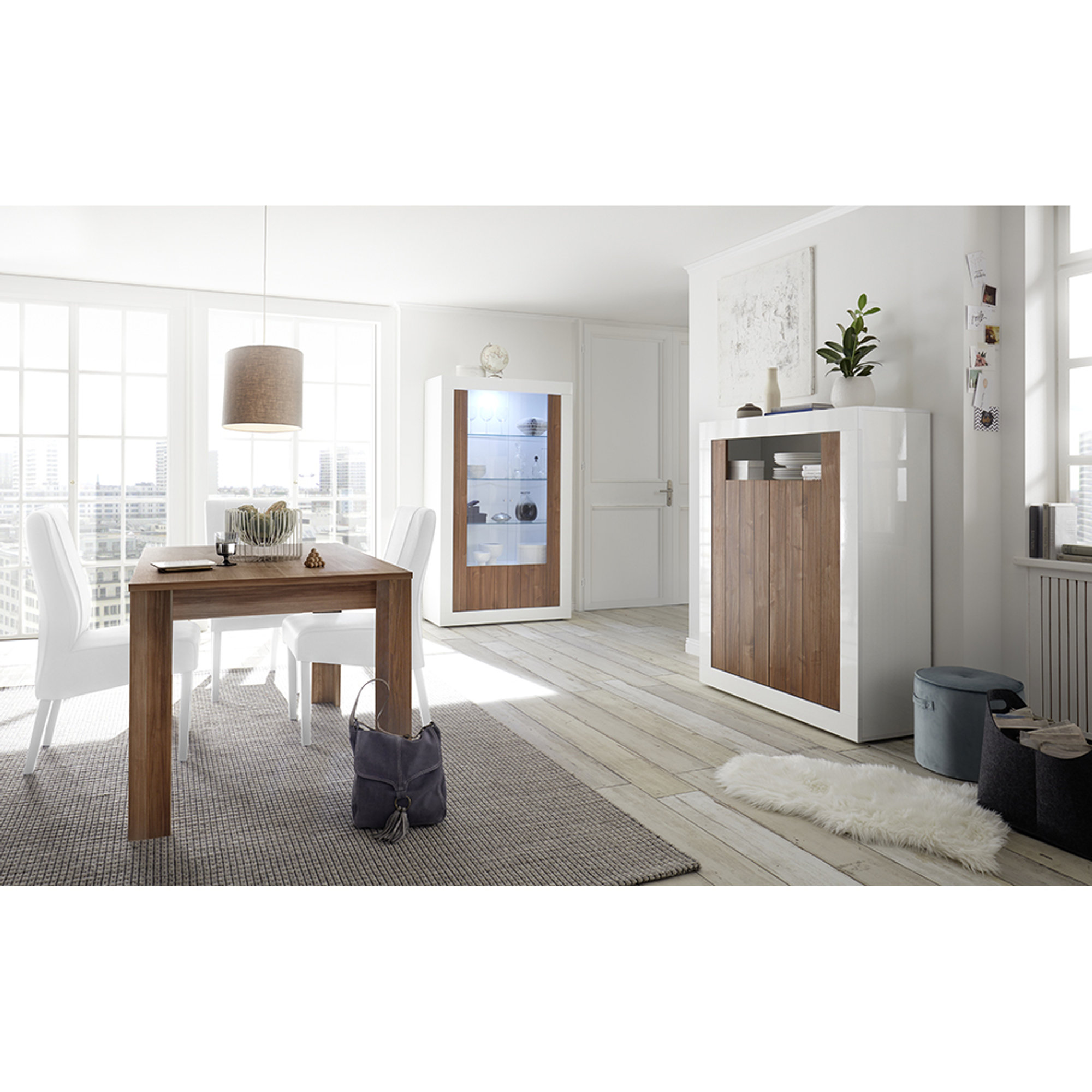 Credenza 2 ante LIPARI, noce/bianco TFT Home Obsoleto vista4