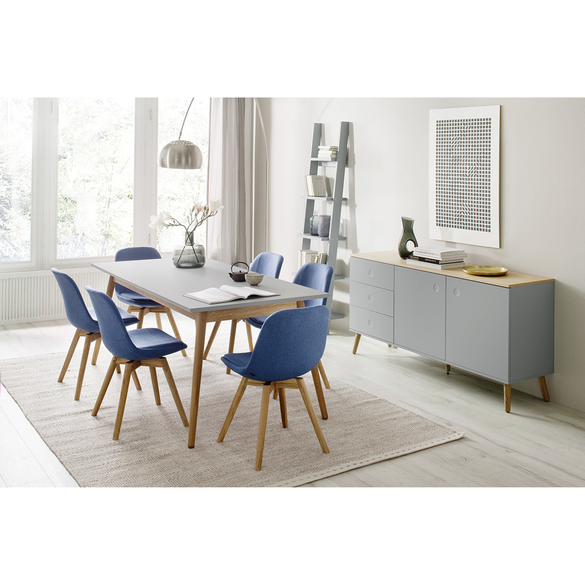 Buffet 2ante/3cassetti CASPER, grigio chiaro TFT Home vista2