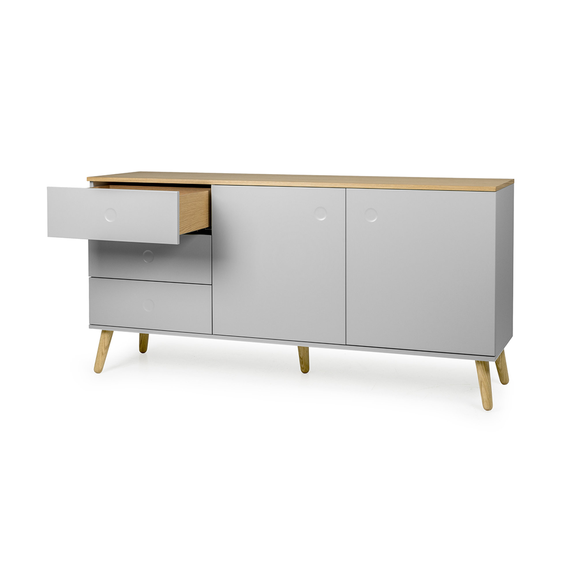 Buffet 2ante/3cassetti CASPER, grigio chiaro TFT Home vista3