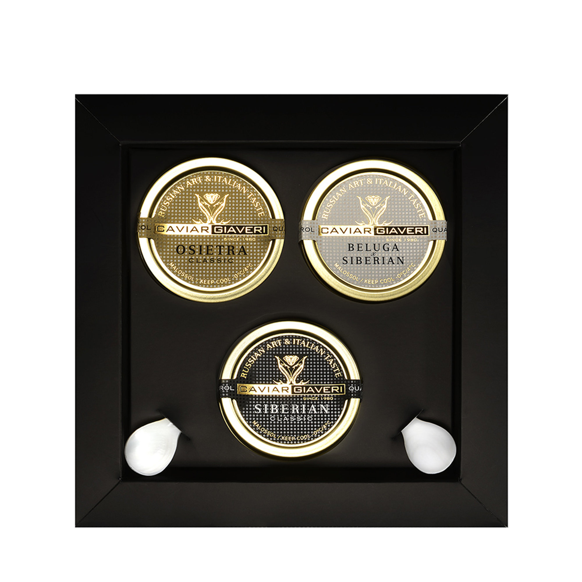1 confezione - Zar Trilogy 30 gr con due cucchiaini in madreperla Caviar Giaveri vista0